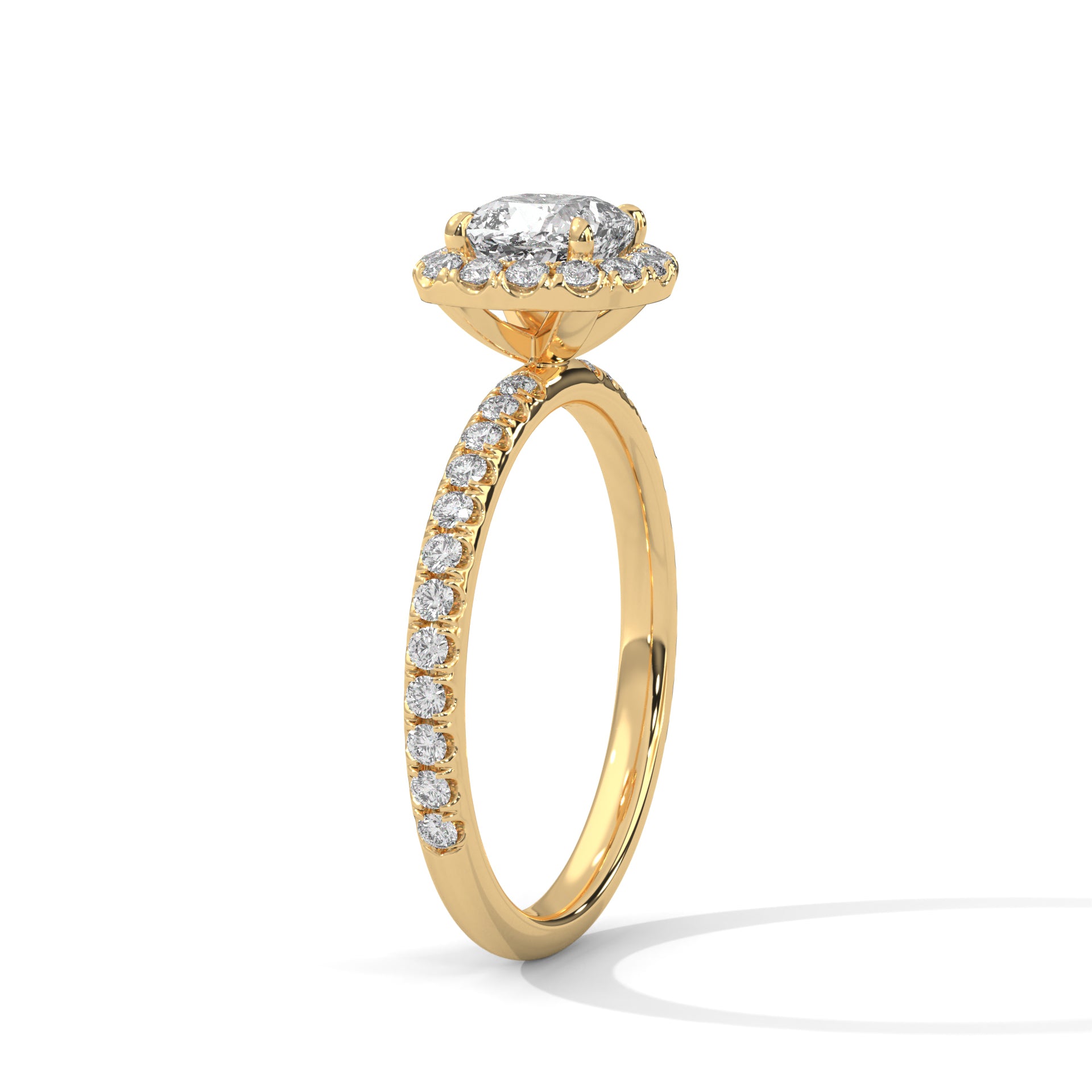 Davina 3ct Cushion Lab-Grown Diamond Halo Engagement Ring | 3.41 CTW