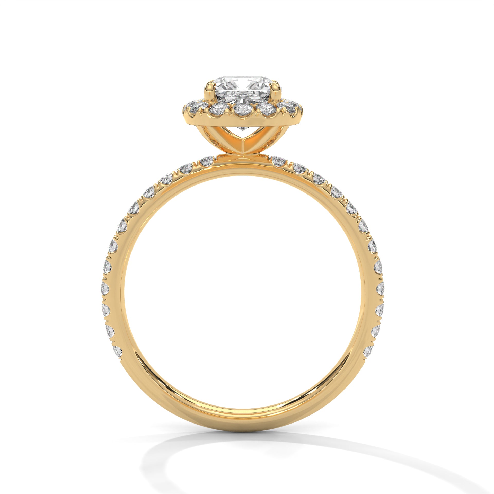 Davina 3ct Cushion Lab-Grown Diamond Halo Engagement Ring | 3.41 CTW