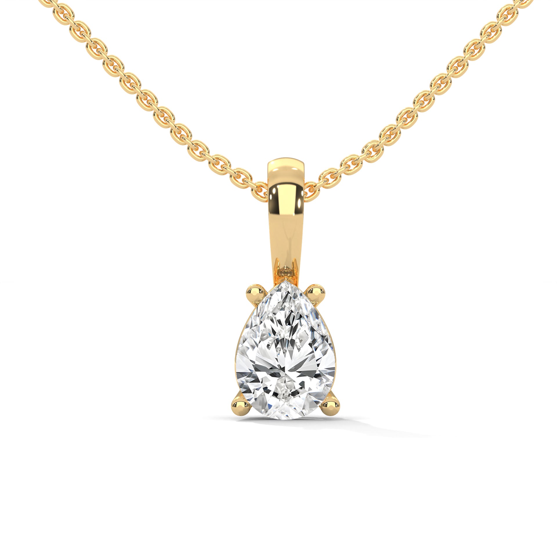 Elysian Drop Pear-Cut Diamond Pendant Necklace 0.75ct | 14K Gold |16”&18” Chain