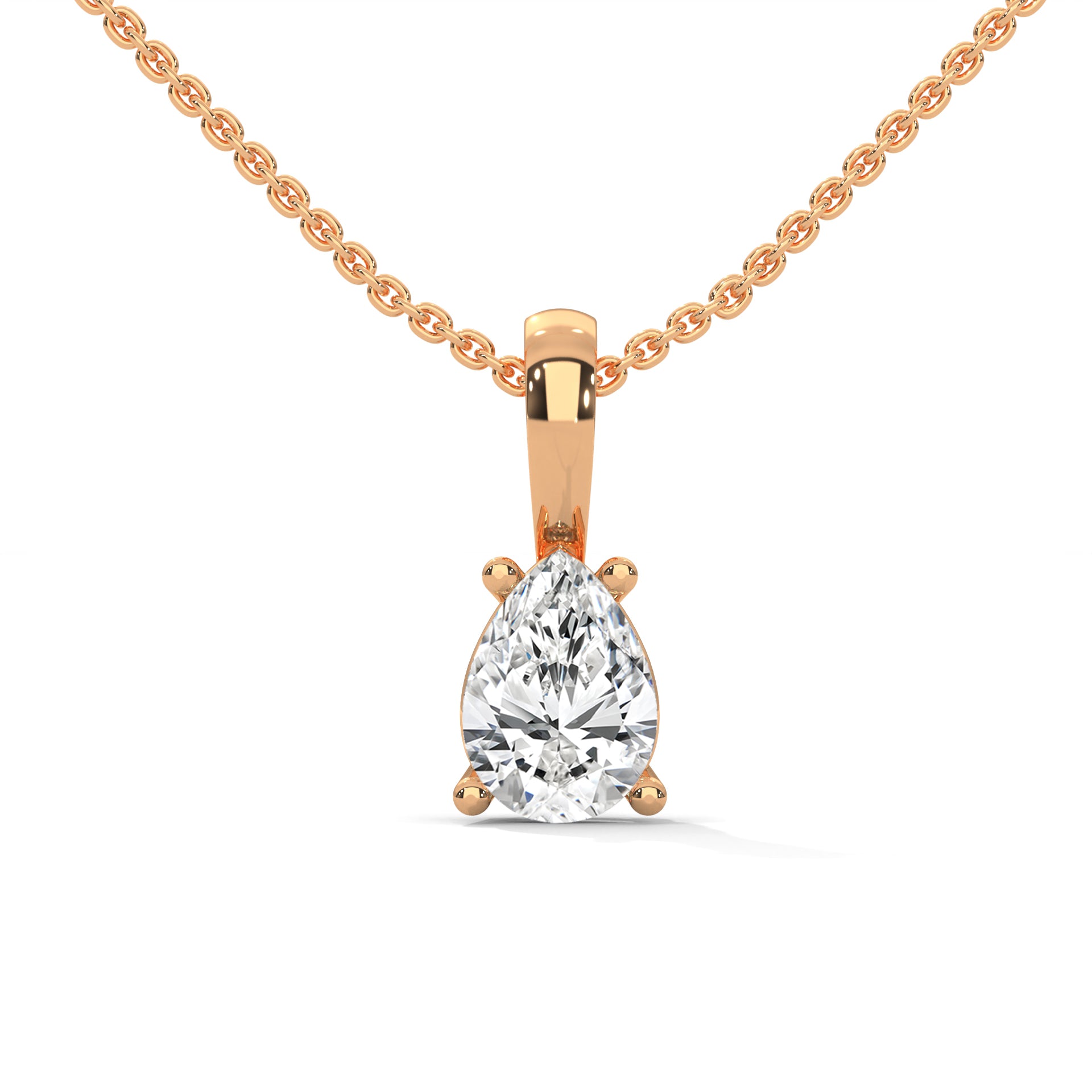 Elysian Drop Pear-Cut Diamond Pendant Necklace 0.75ct | 14K Gold |16”&18” Chain