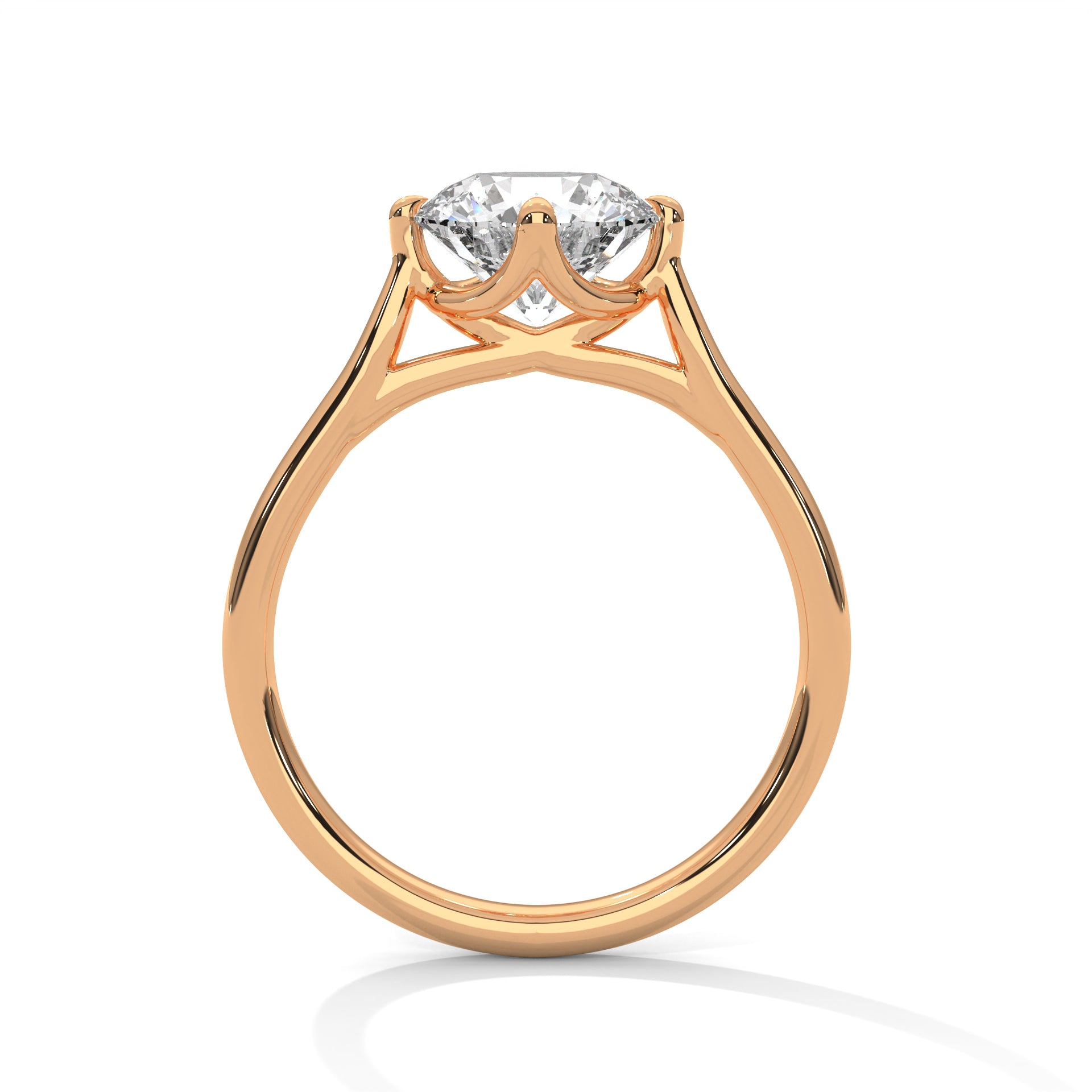 Cathedral-Setting 2 CTW Round-Cut Diamond Engagement Ring | 14K & 18K Gold