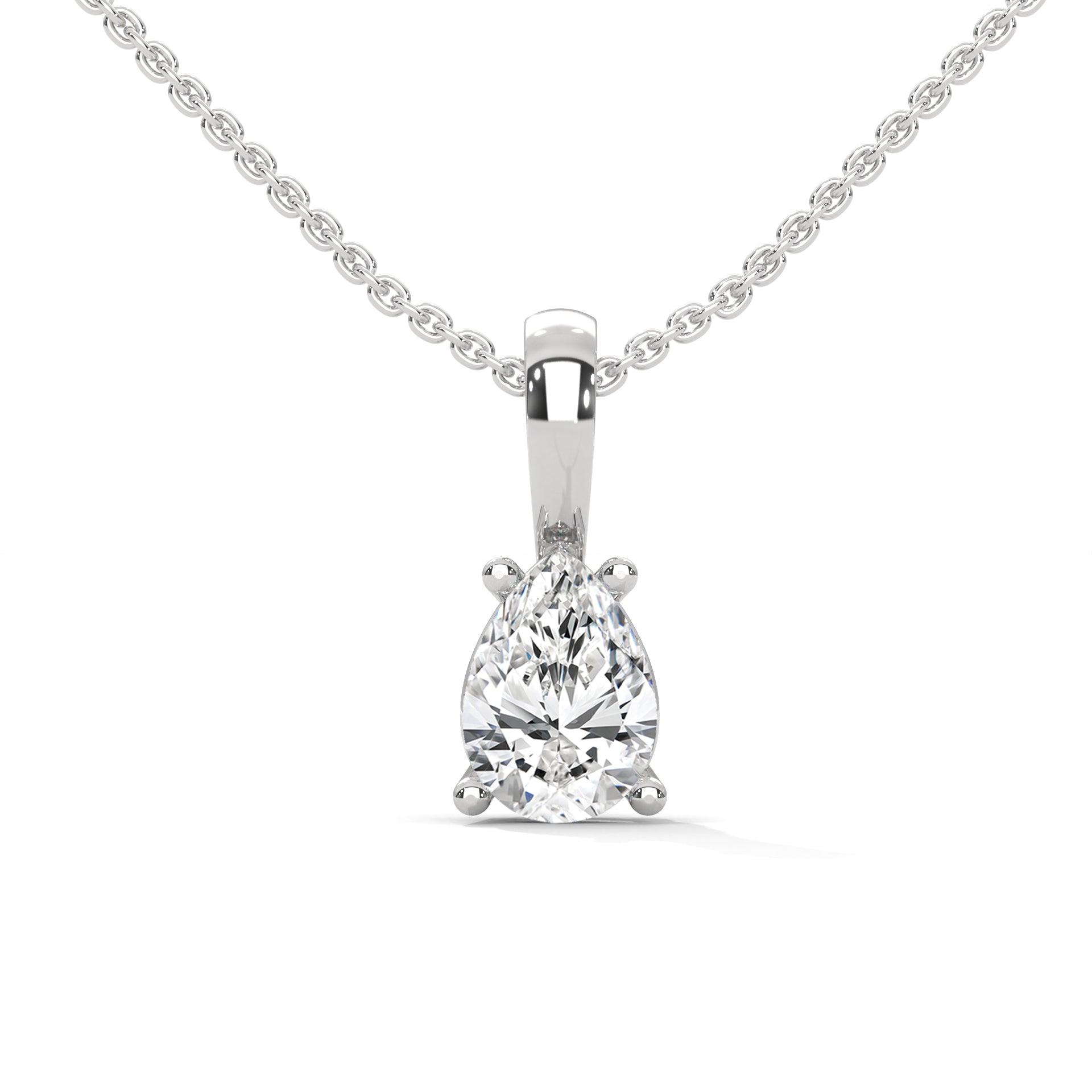 Elysian Drop Pear-Cut Diamond Pendant Necklace 0.75ct | 14K Gold |16”&18” Chain