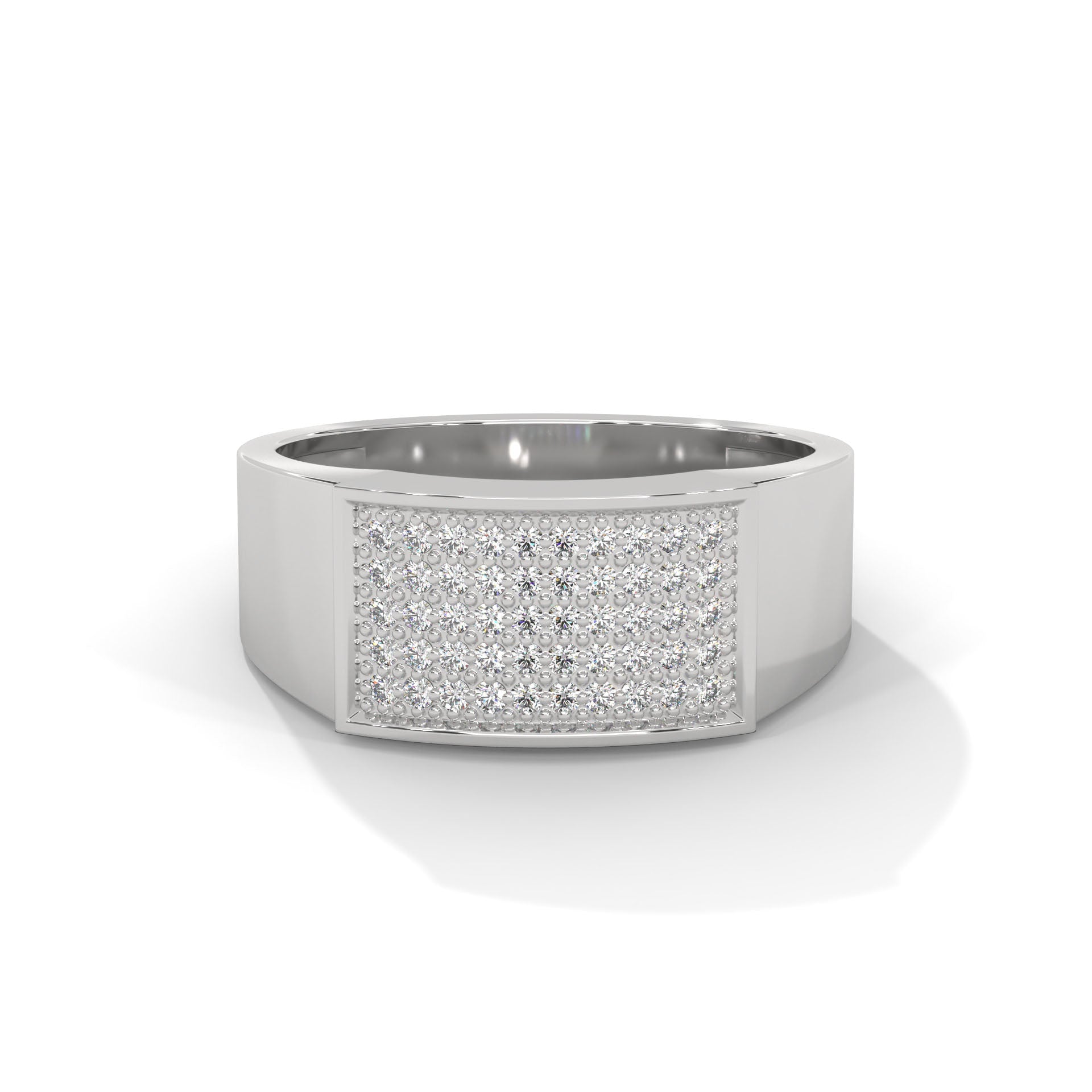 Valor 0.40 CTW Round Lab-Grown Diamond Rectangular Men's Ring