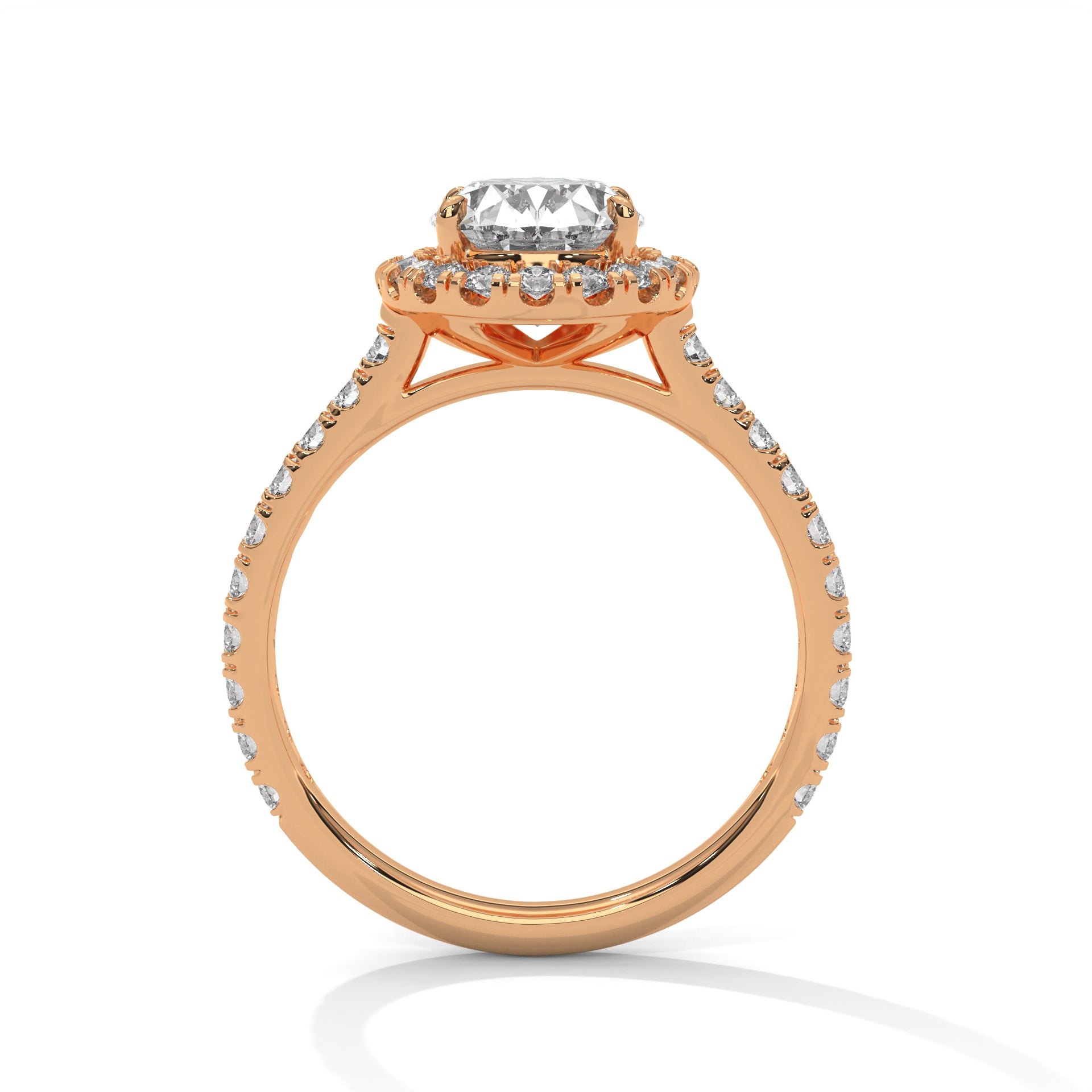 Celestial Bloom 2.61 CTW Oval-Cut Diamond Halo Gold RIng