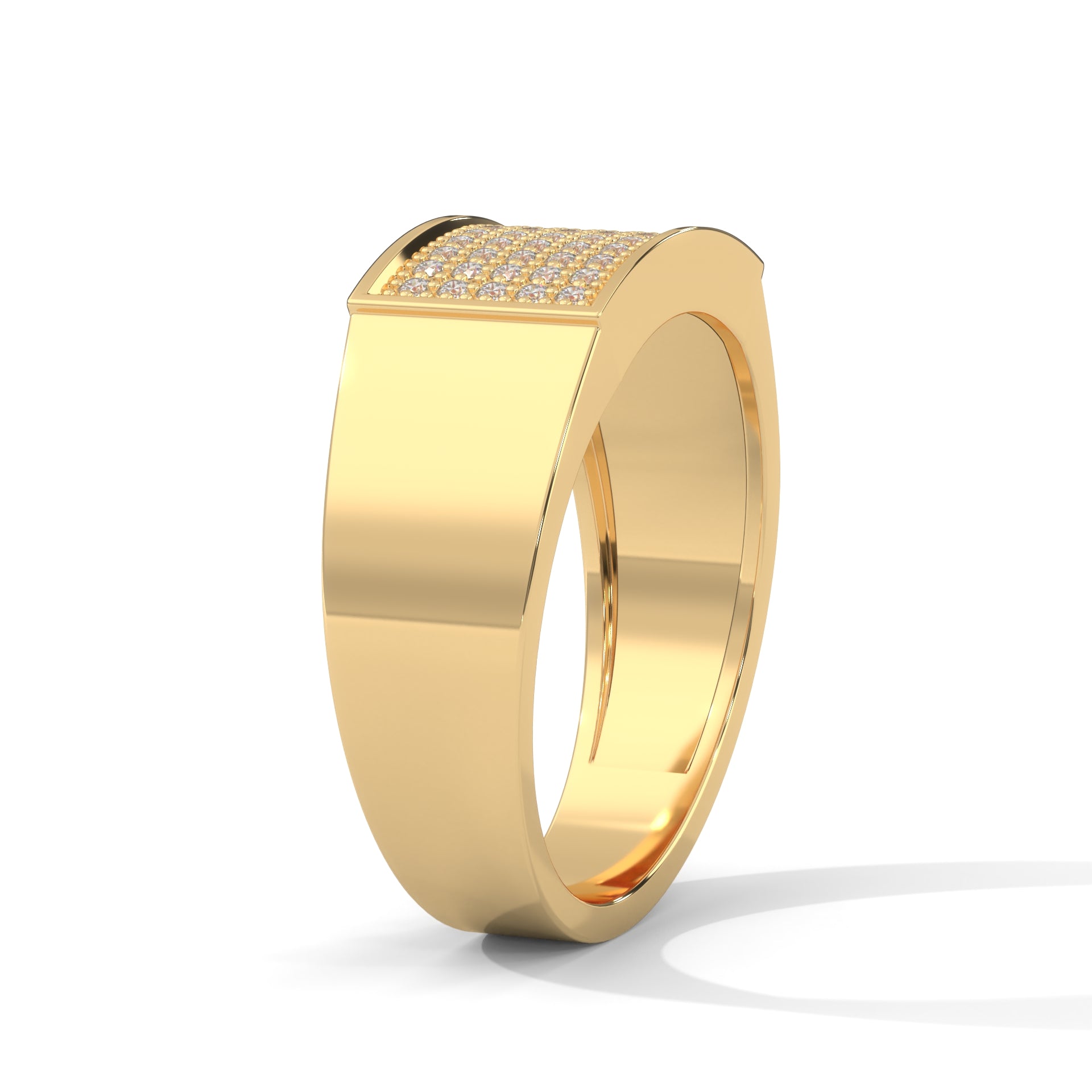 Valor 0.40 CTW Round Lab-Grown Diamond Rectangular Men's Ring