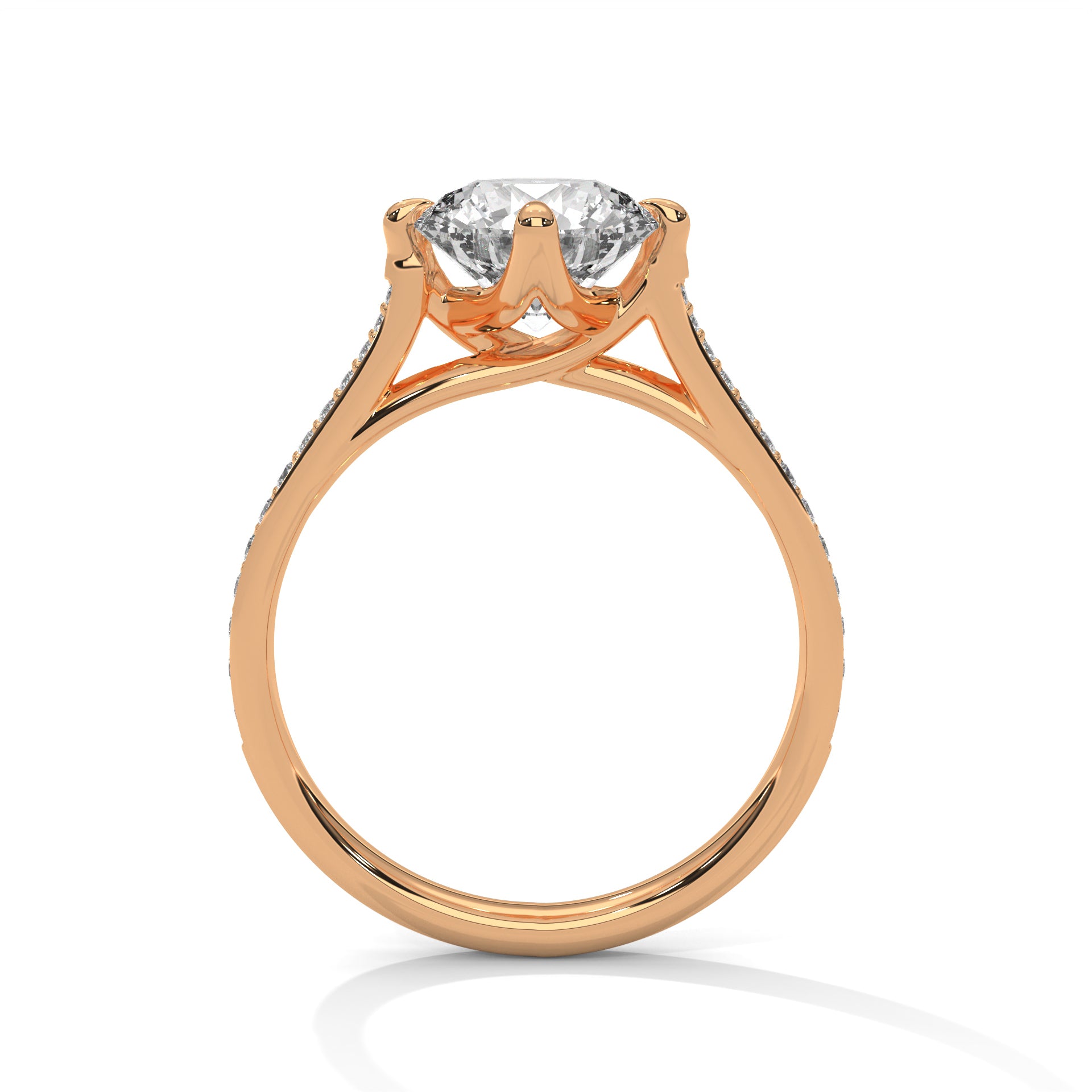 Celestia 2.18 CTW Round-Cut Diamond Pavé Engagement Ring | 14K & 18K Gold