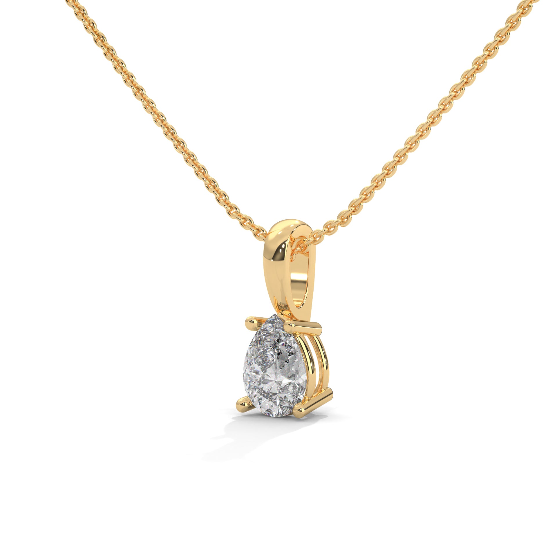 Elysian Drop Pear-Cut Diamond Pendant Necklace 0.75ct | 14K Gold |16”&18” Chain