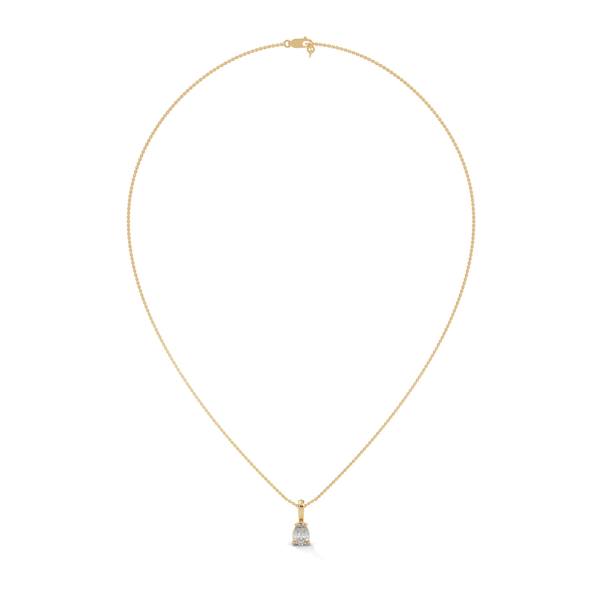 Elysian Drop Pear-Cut Diamond Pendant Necklace 0.75ct | 14K Gold |16”&18” Chain