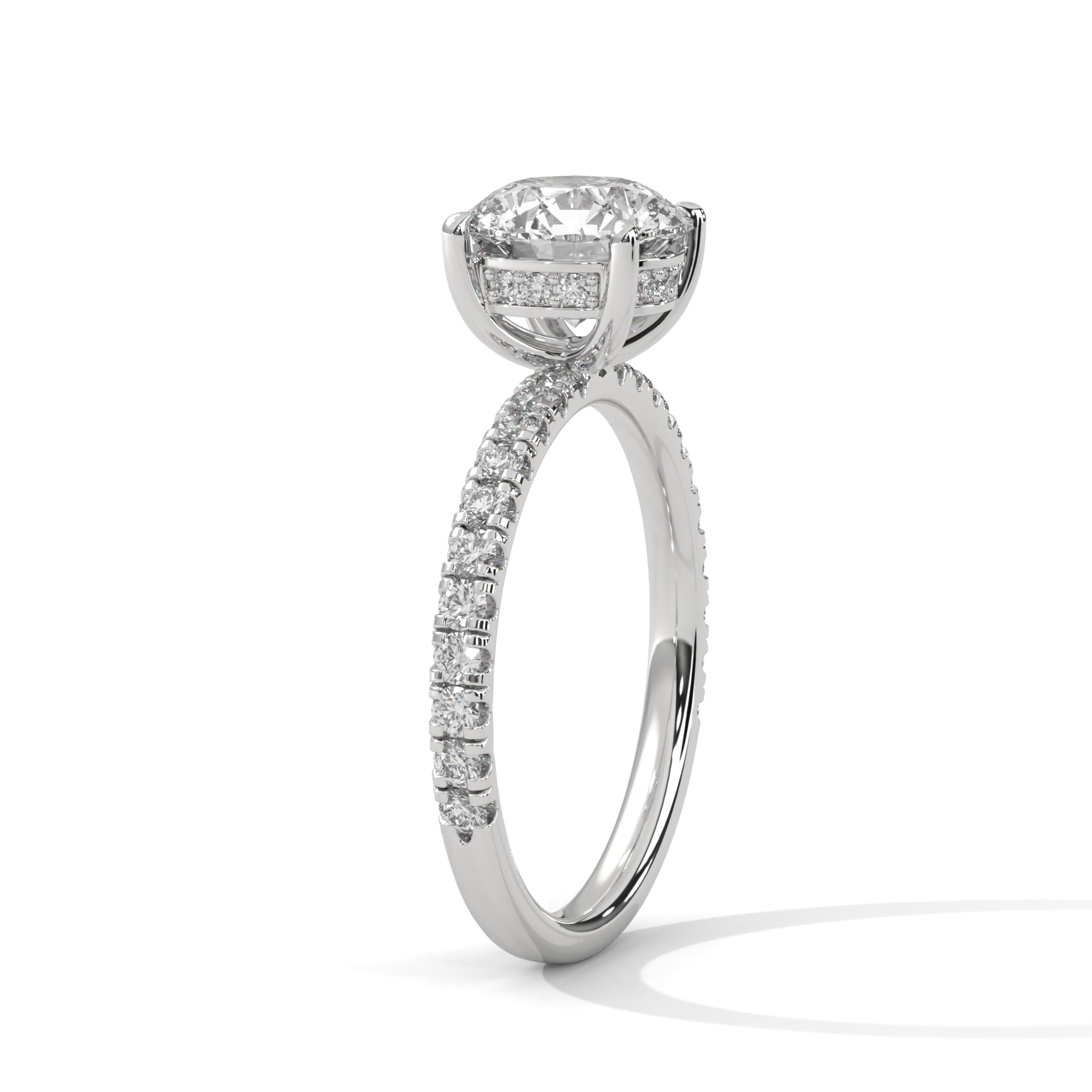 Classic Pave 2.47CTW Round Lab-Grown Diamond Engagement Ring