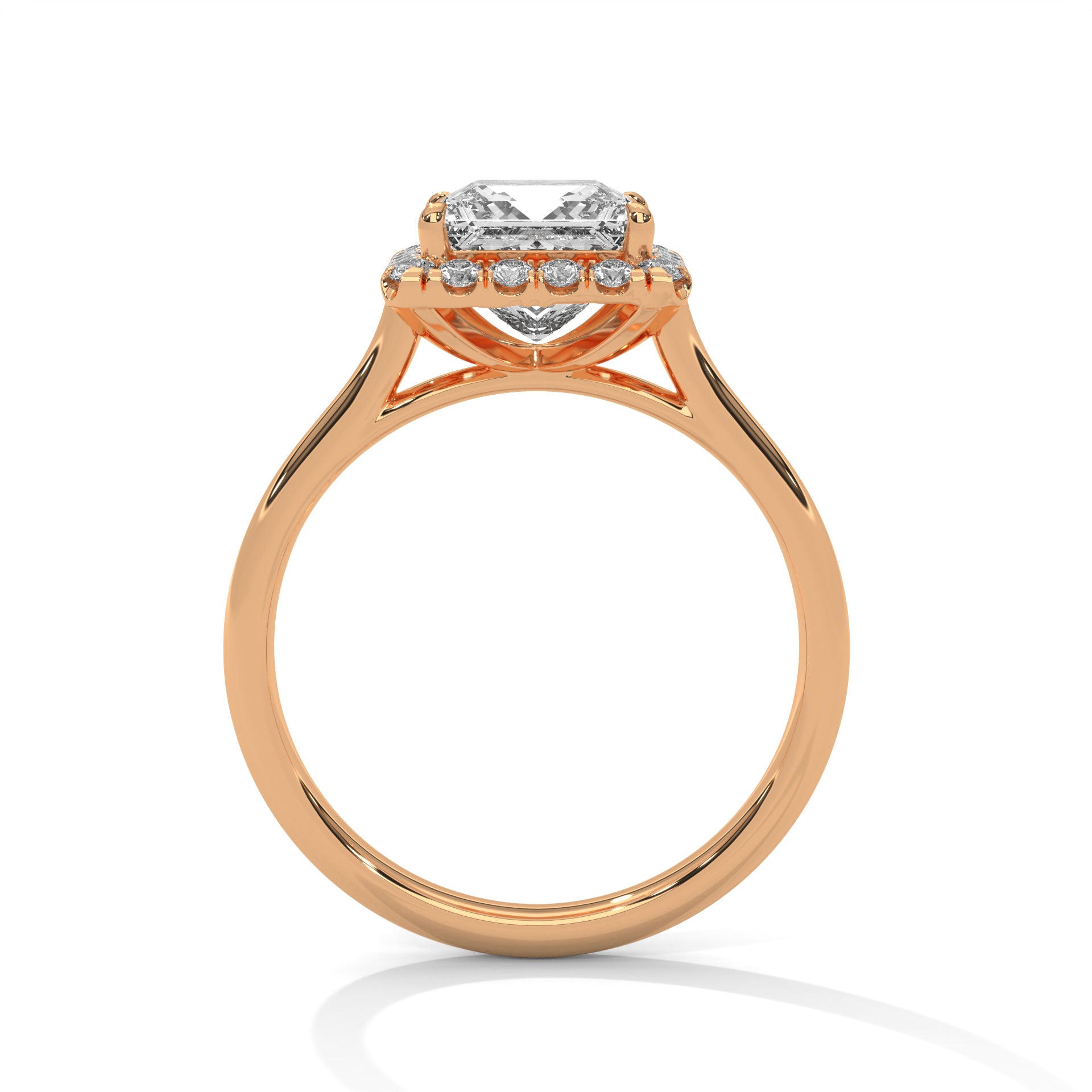 3 CT Halo Radiance Princess-Cut Lab Grown Diamond Ring | 3.20 CTW