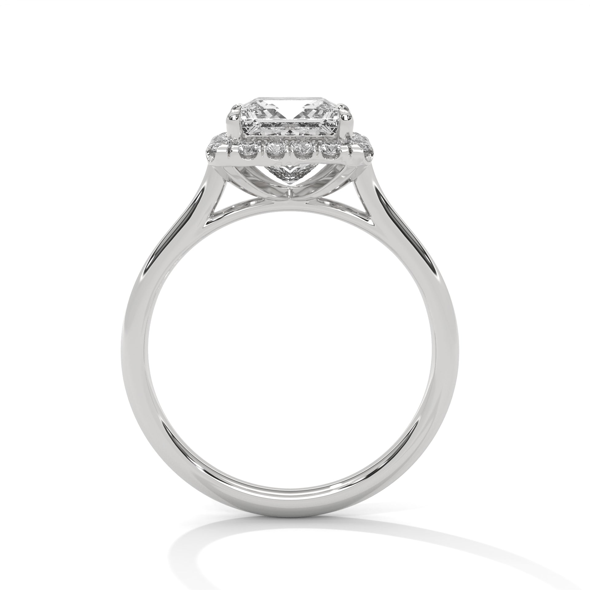 3 CT Halo Radiance Princess-Cut Lab Grown Diamond Ring | 3.20 CTW