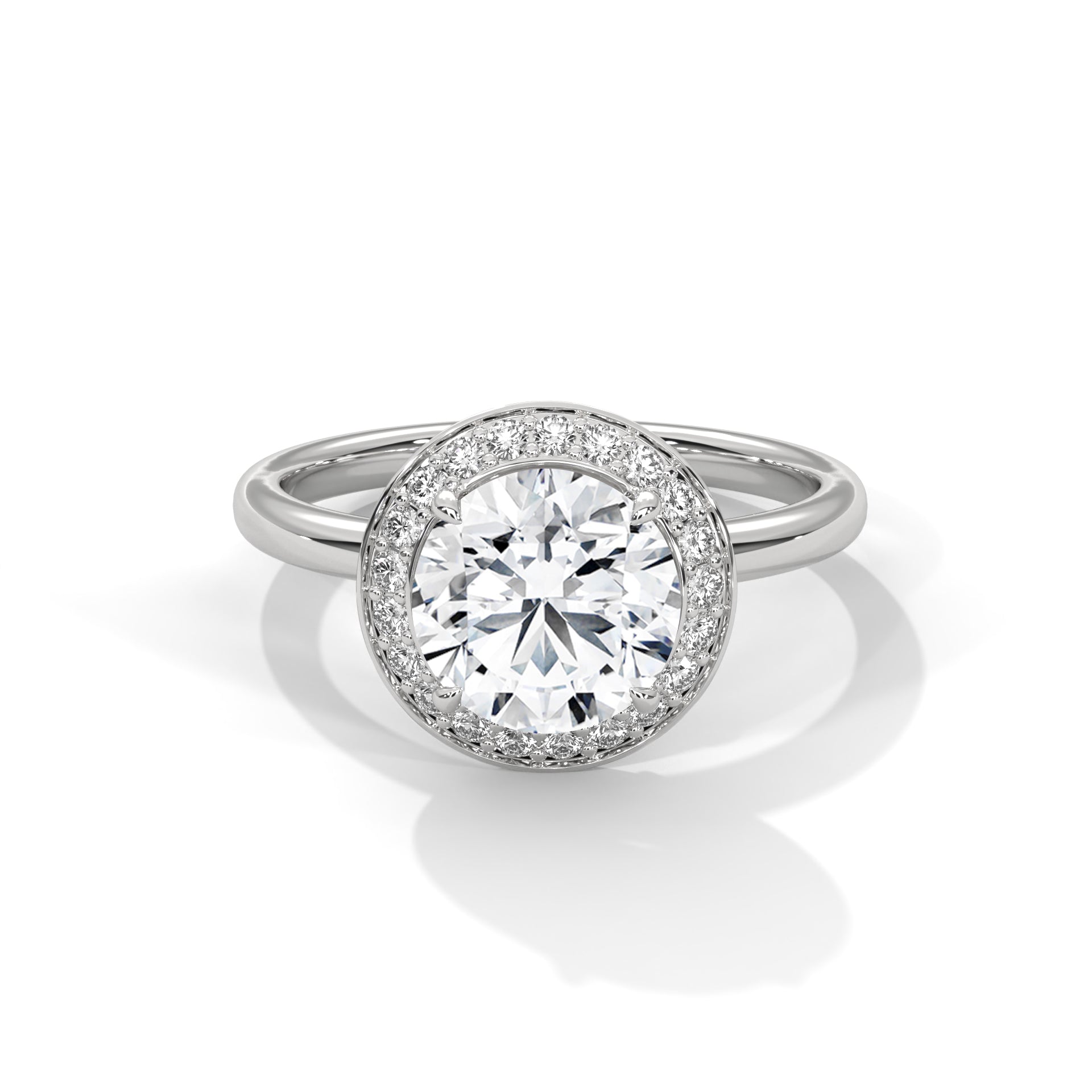 Round-Cut 1.5 CT Halo Lab Grown Diamond Ring | 1.71 CTW