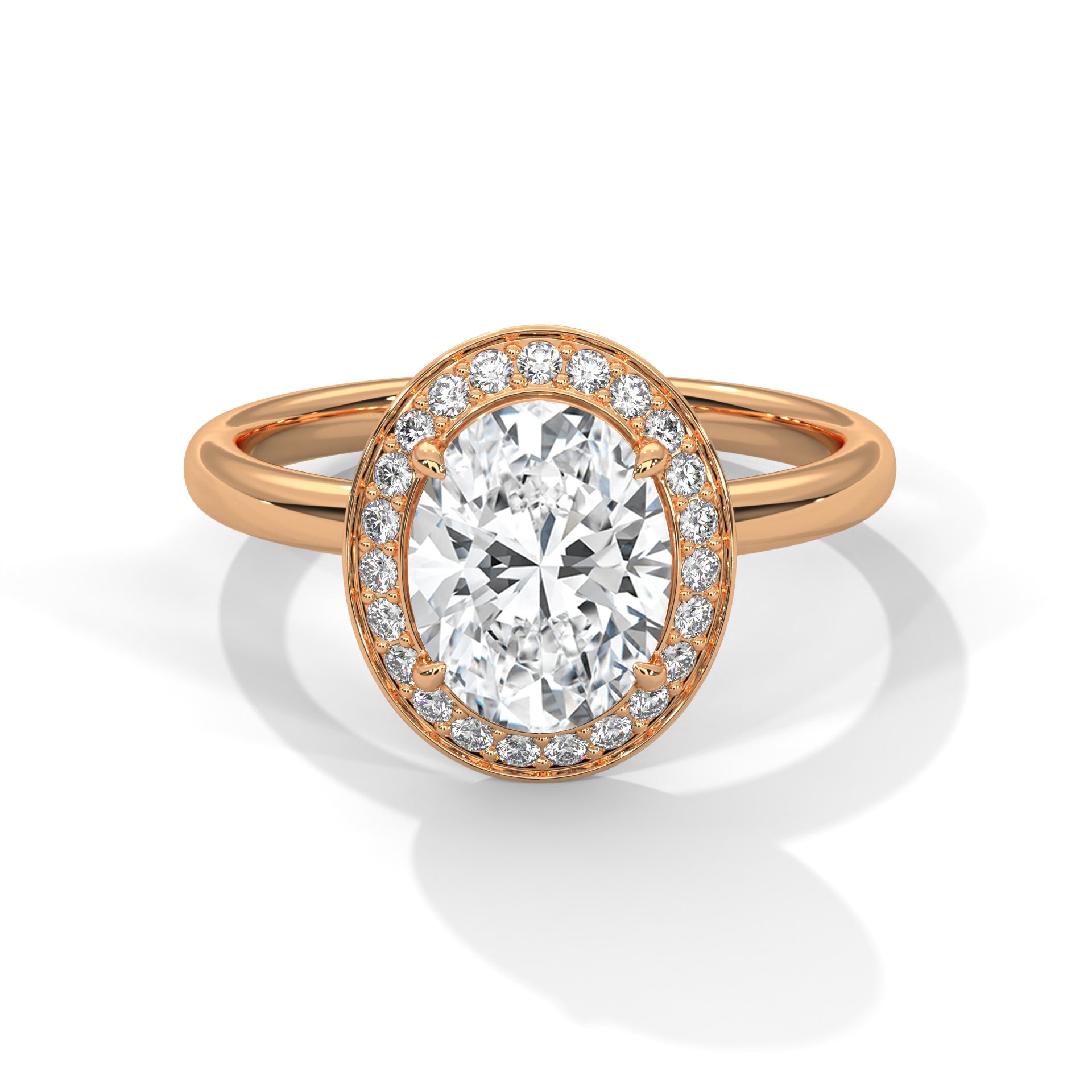 Oval Halo 1.5 CT Lab Grown Diamond Ring | 1.68 CTW