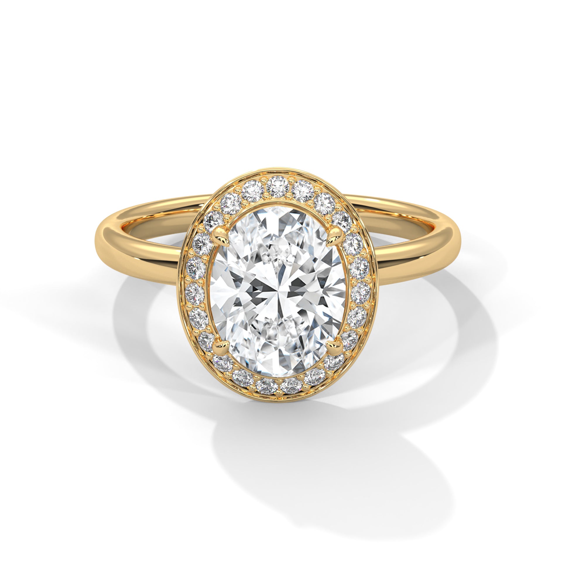 Oval Halo 1.5 CT Lab Grown Diamond Ring | 1.68 CTW