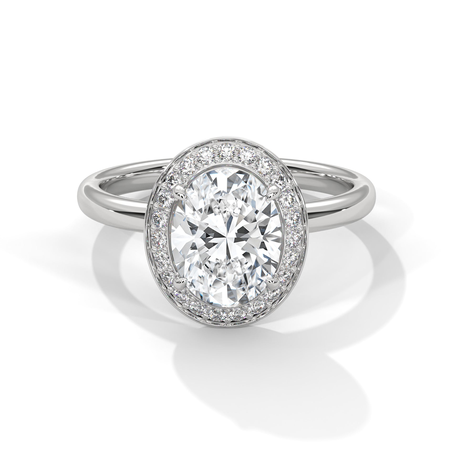 Oval Halo 1.5 CT Lab Grown Diamond Ring | 1.68 CTW