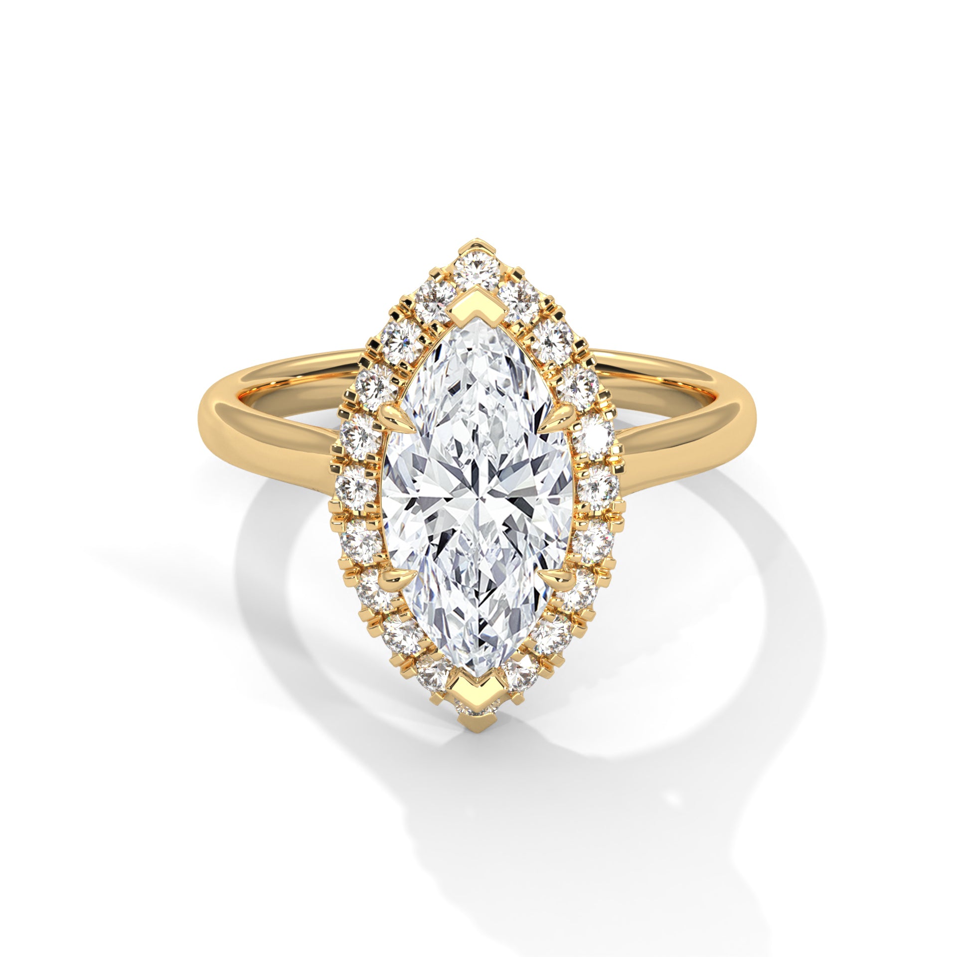 Halo  Marquise-Cut 3 CT Lab Grown Diamond Ring | 3.36 CTW