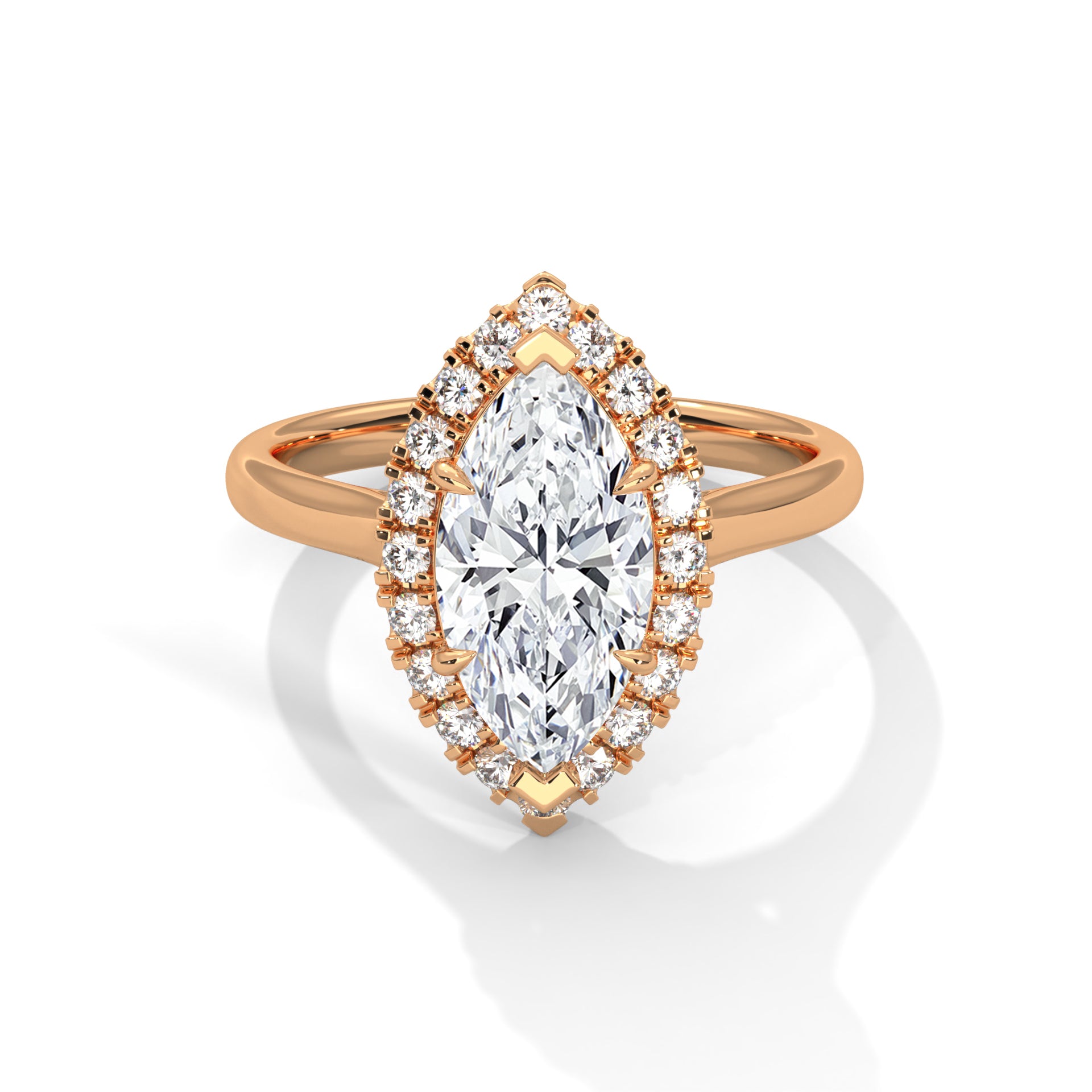 Halo  Marquise-Cut 3 CT Lab Grown Diamond Ring | 3.36 CTW