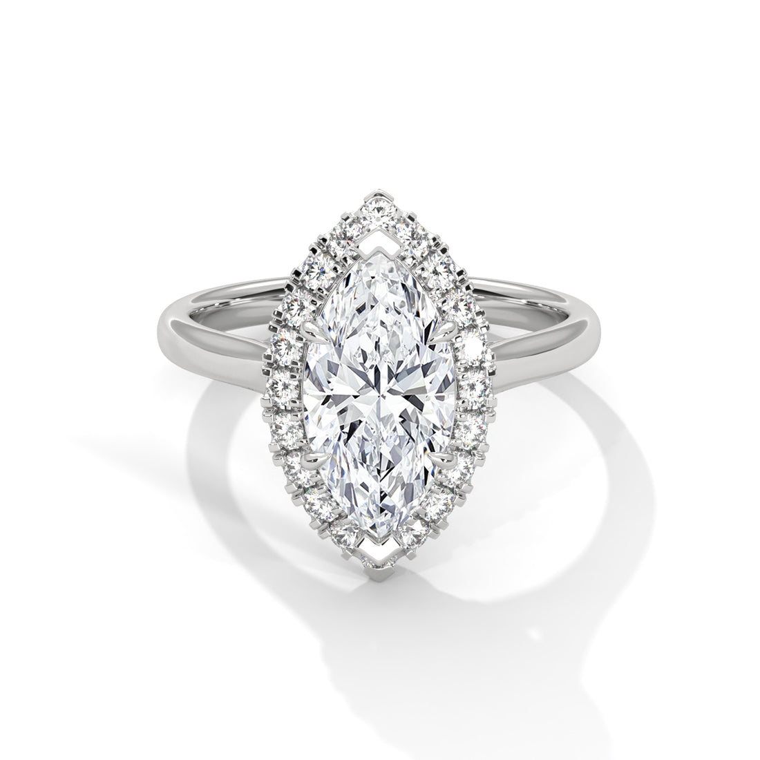 Halo  Marquise-Cut 3 CT Lab Grown Diamond Ring | 3.36 CTW