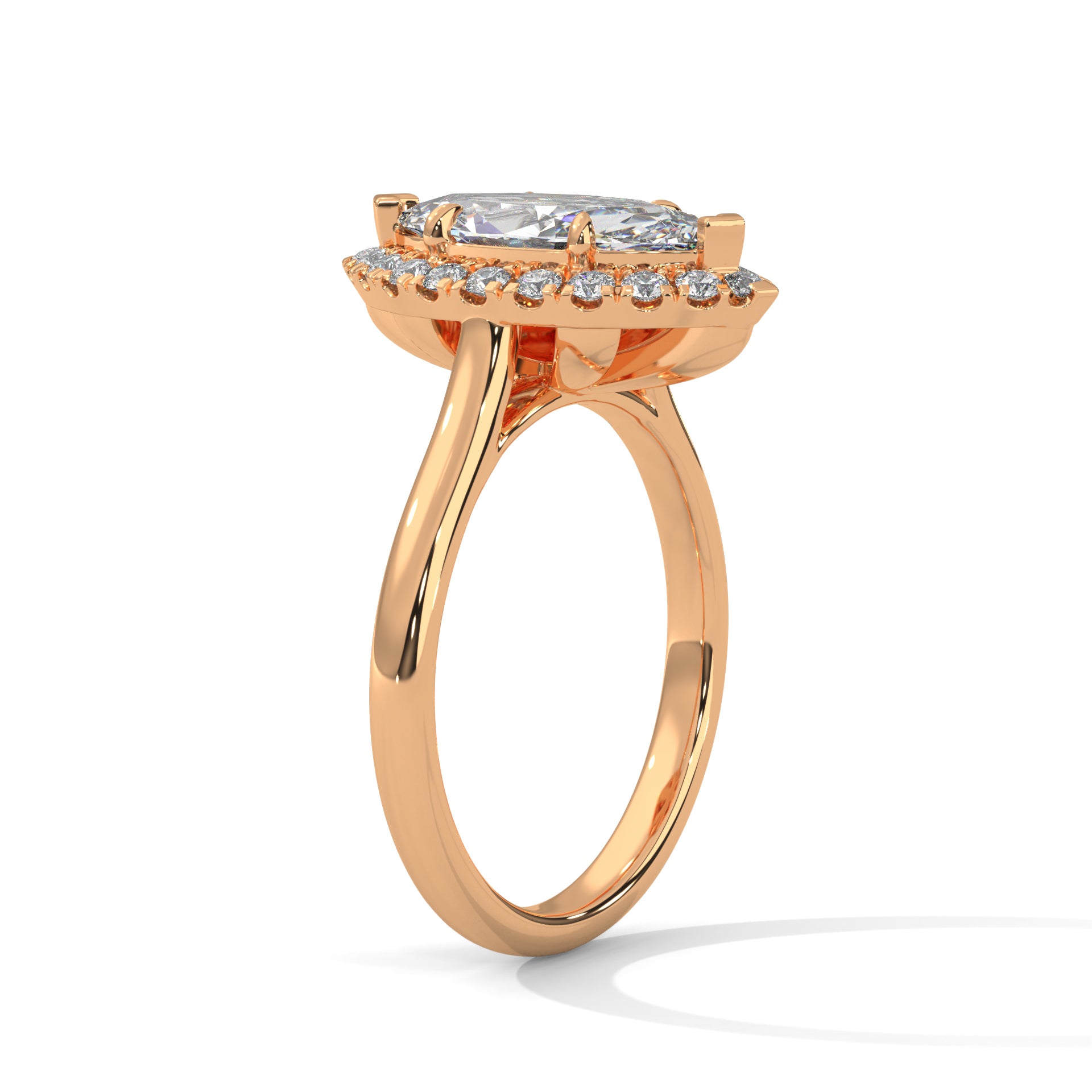 Halo  Marquise-Cut 3 CT Lab Grown Diamond Ring | 3.36 CTW
