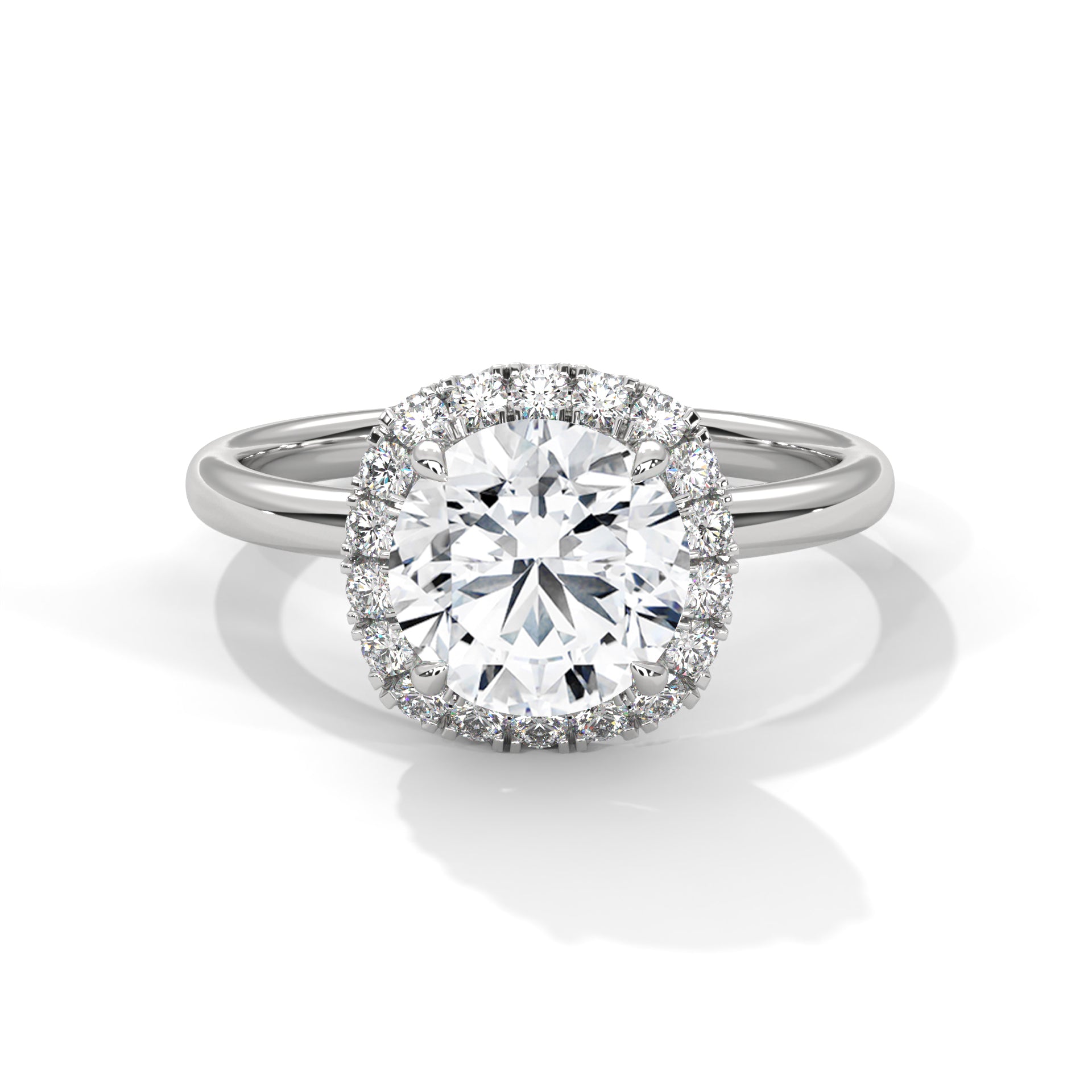 Regal Cushion Halo 3 CTW Round-Cut Lab Grown Diamond Ring | 3.25 CTW