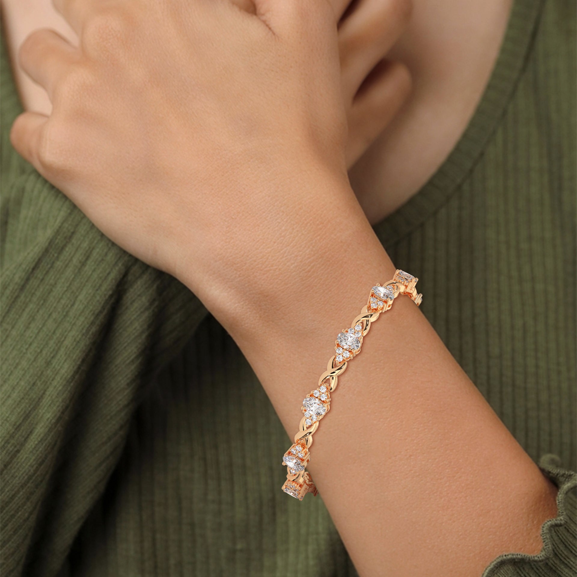 Elysian Twist Oval-Cut Lab-Grown Diamond Bracelet | 6.67 CTW