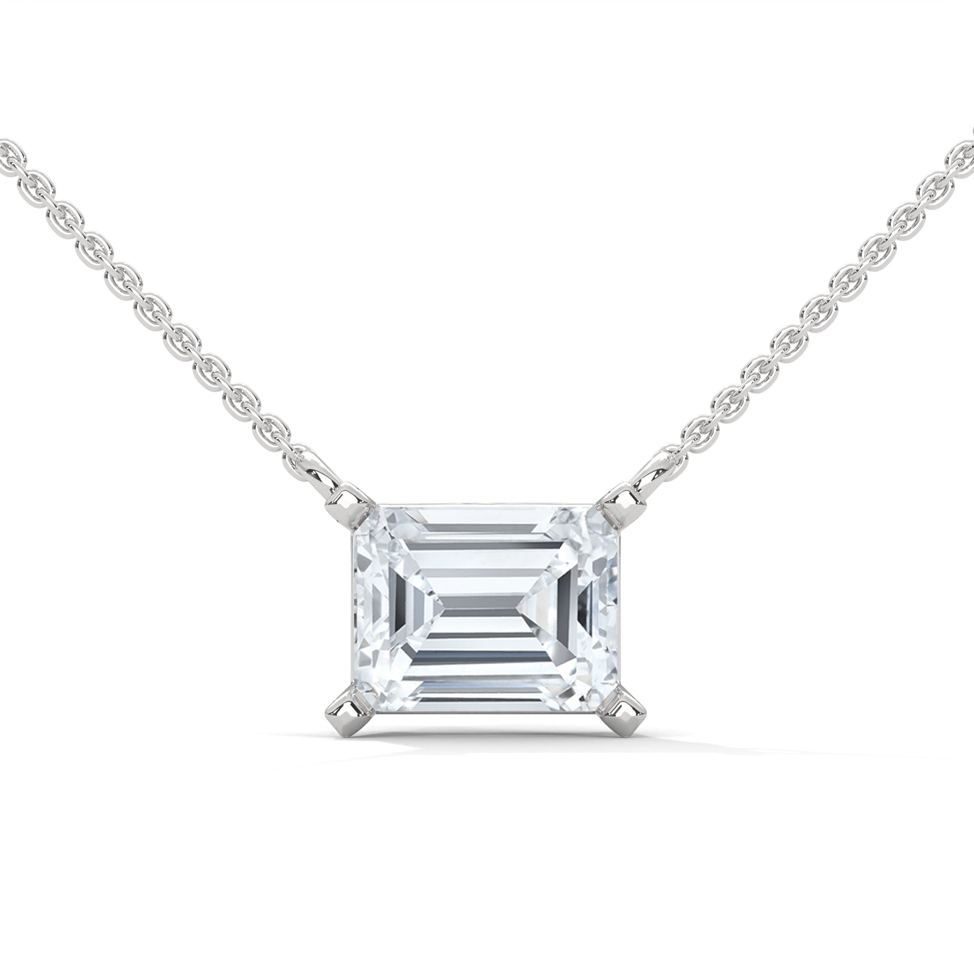 Timeless Brilliance Emerald-Cut Diamond Pendant Necklace 1.50ct | 14K Gold | 16”&18” Chain