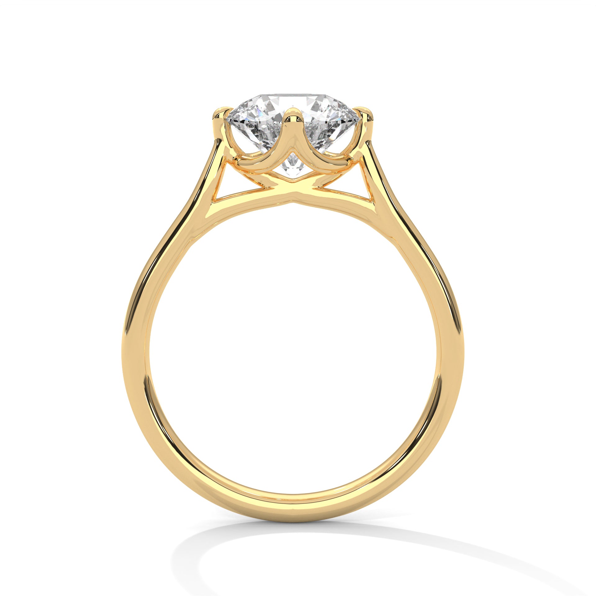 Cathedral-Setting 2 CTW Round-Cut Diamond Engagement Ring | 14K & 18K Gold