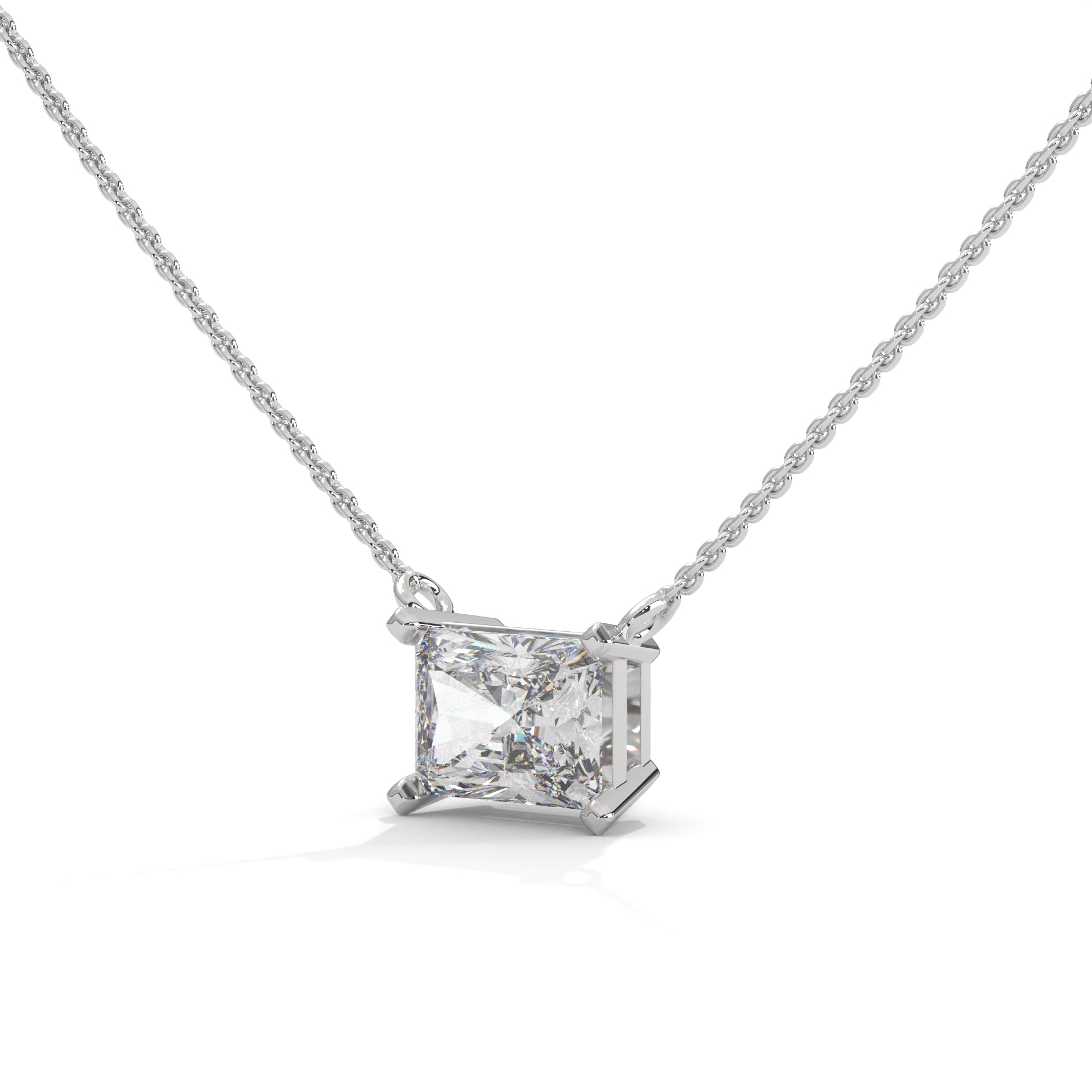 Timeless Brilliance Emerald-Cut Diamond Pendant Necklace 1.50ct | 14K Gold | 16”&18” Chain