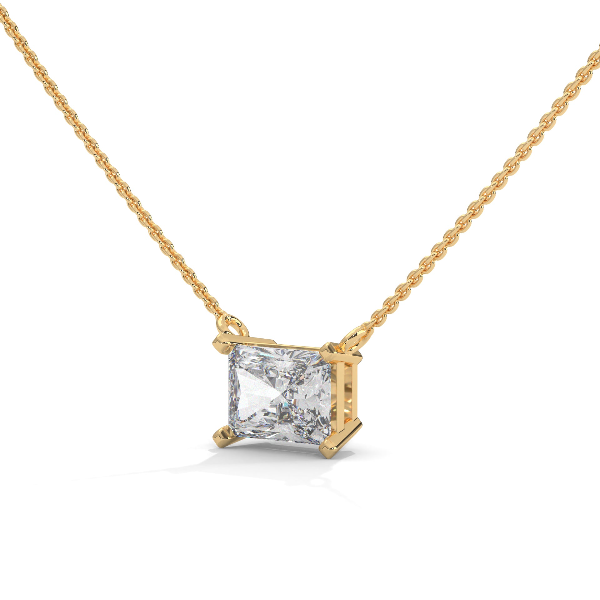 Timeless Brilliance Emerald-Cut Diamond Pendant Necklace 1.50ct | 14K Gold | 16”&18” Chain
