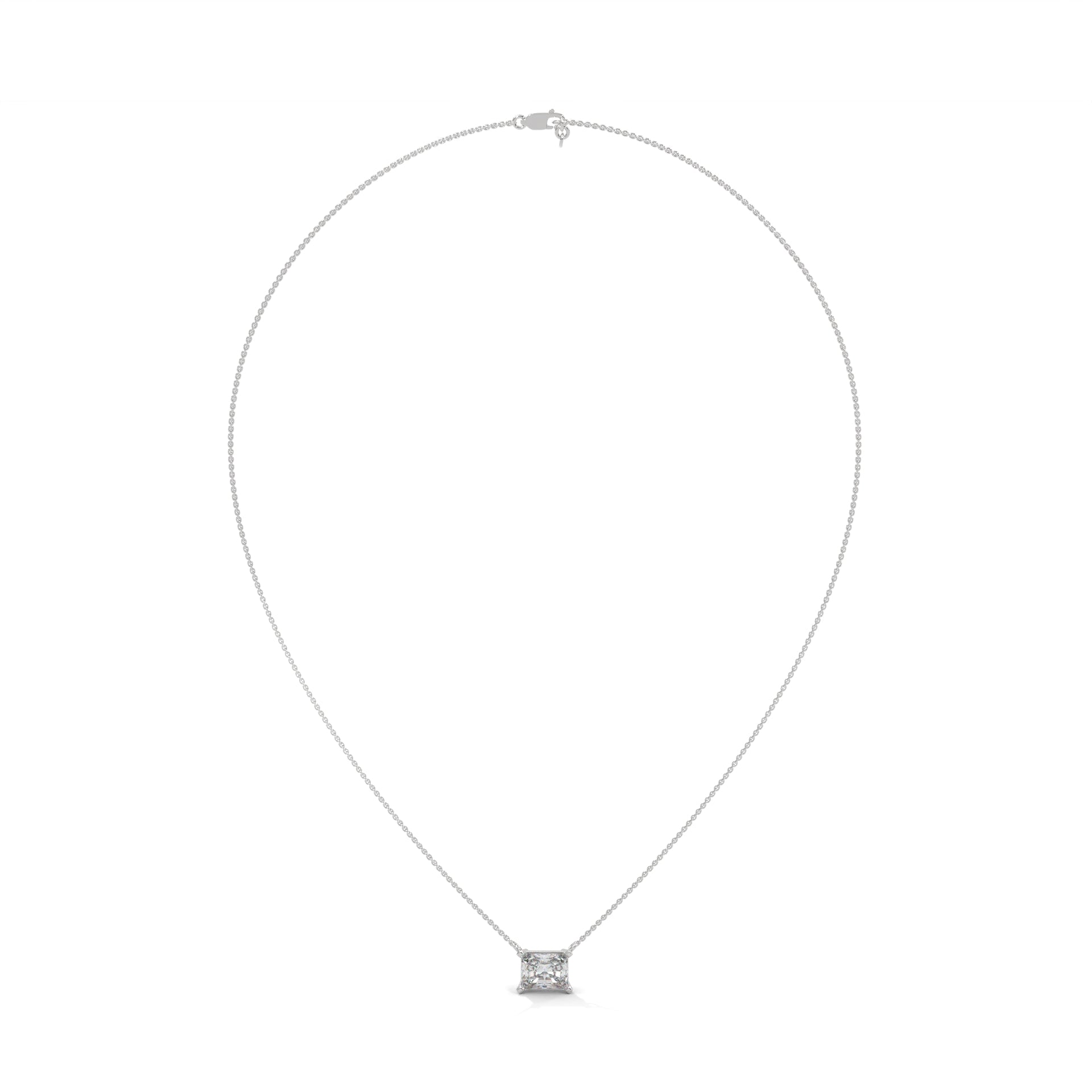 Timeless Brilliance Emerald-Cut Diamond Pendant Necklace 1.50ct | 14K Gold | 16”&18” Chain