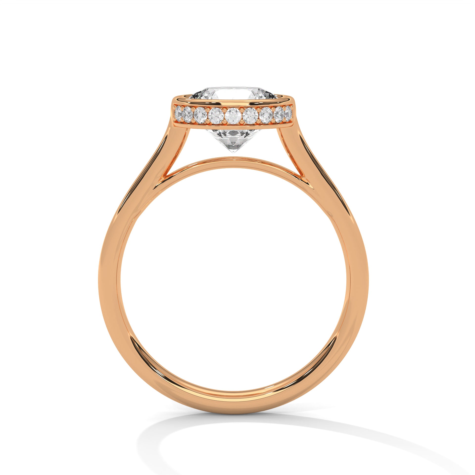 Celestia 2.14 CTW Round-Cut Diamond Bezel-Set Ring | 14K & 18K Gold