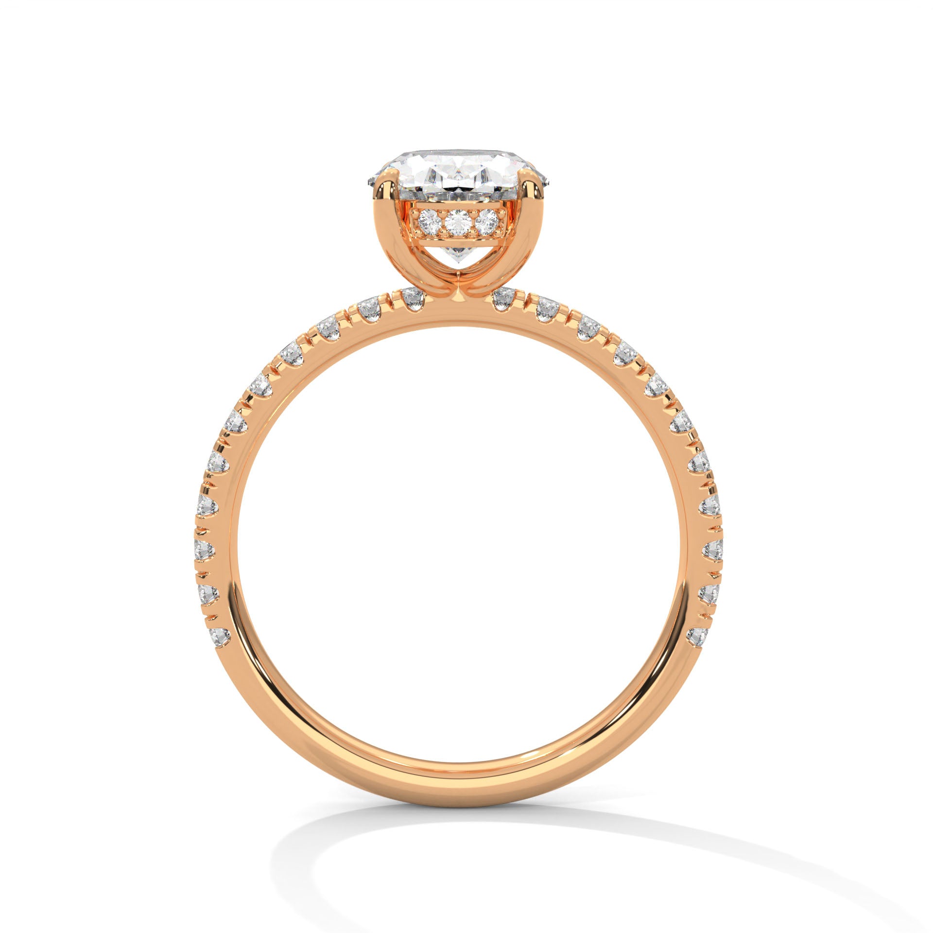 Pave 2.46 ctw Oval cut Lab-Grown Diamond Engagement Ring | F-VS1