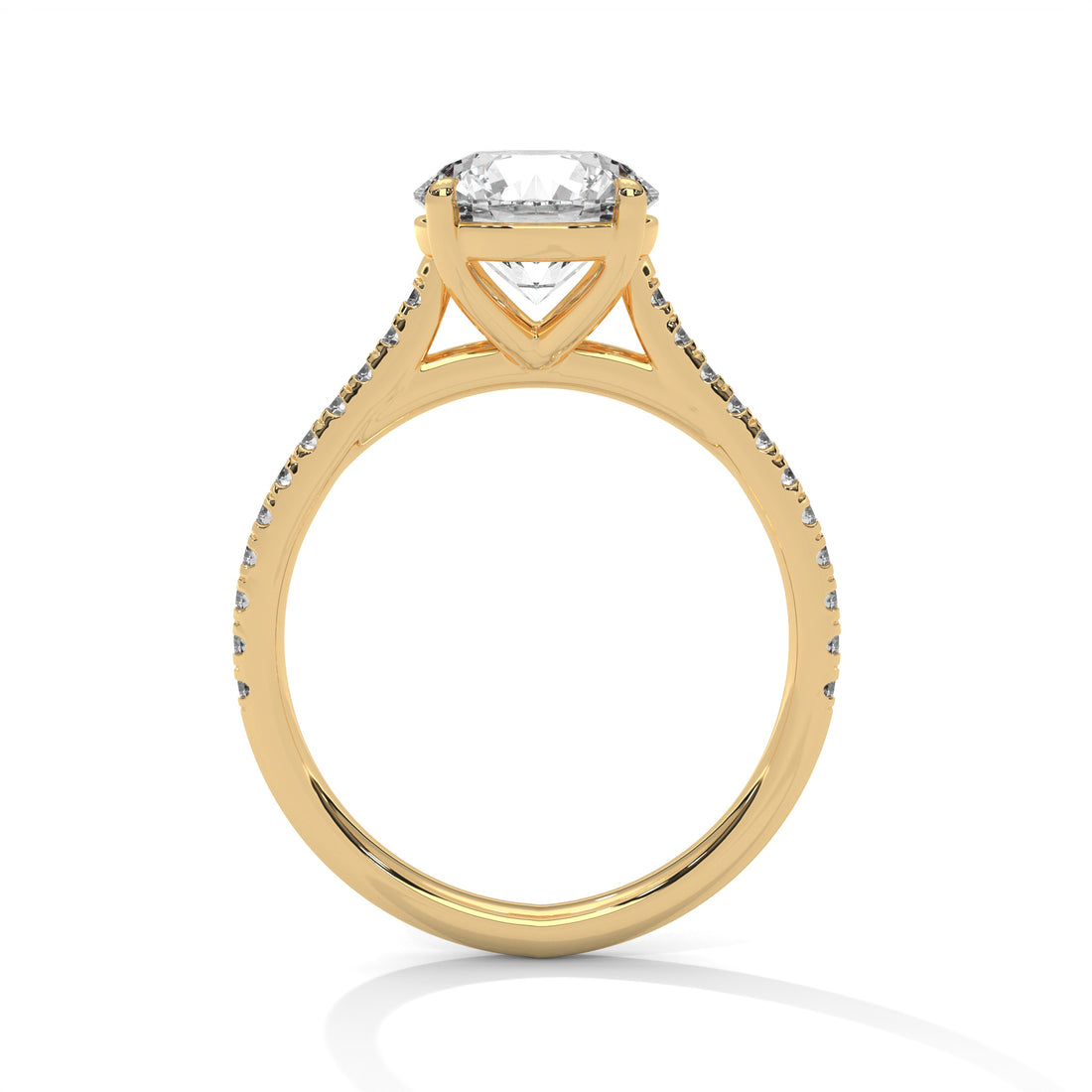 Lustrous Grace 1 CT Round-Cut Lab Grown Diamond Pave Ring | 1.22 CTW