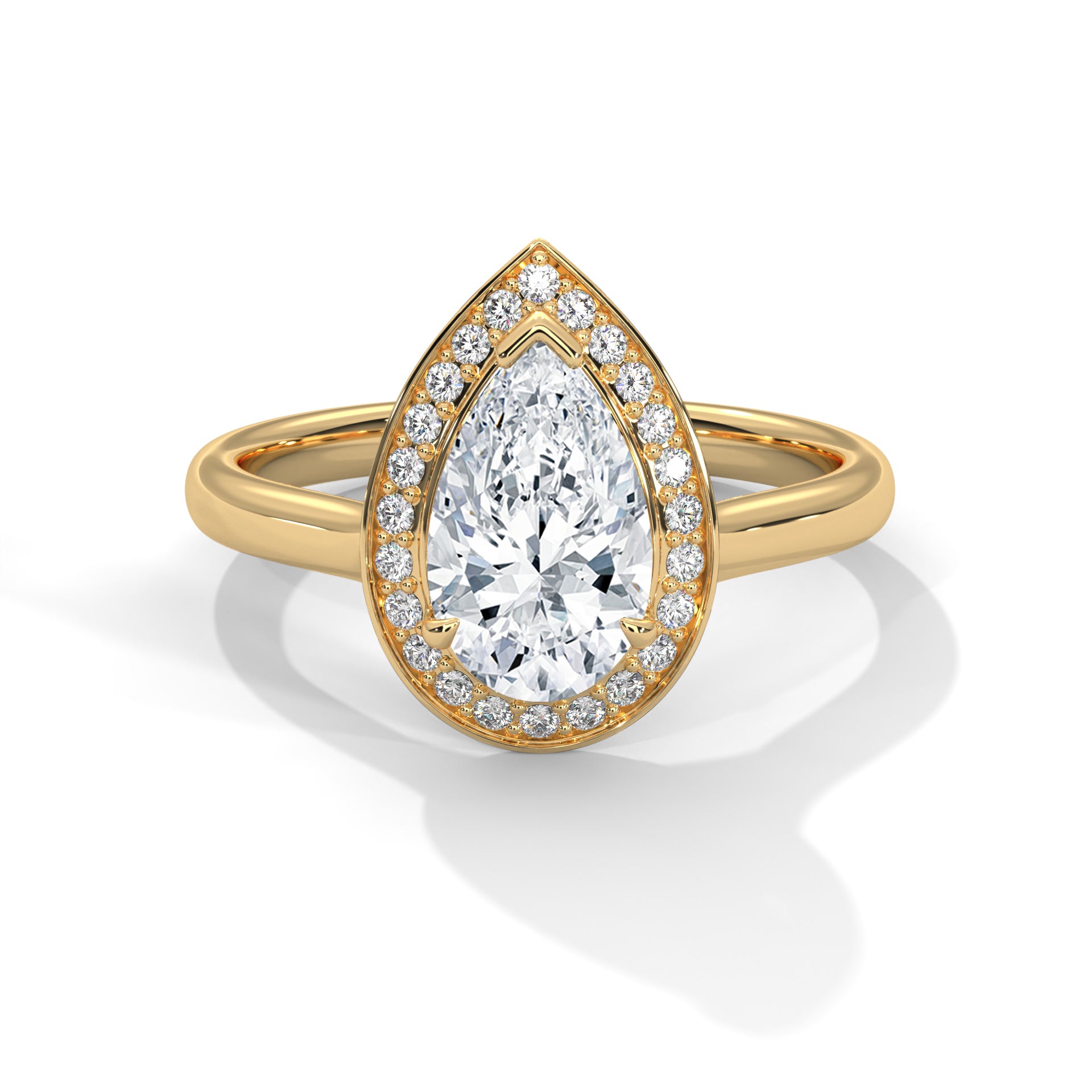 Halo 3 CTW Pear-Cut Radiance Lab Grown Diamond Ring | 3.14 CTW