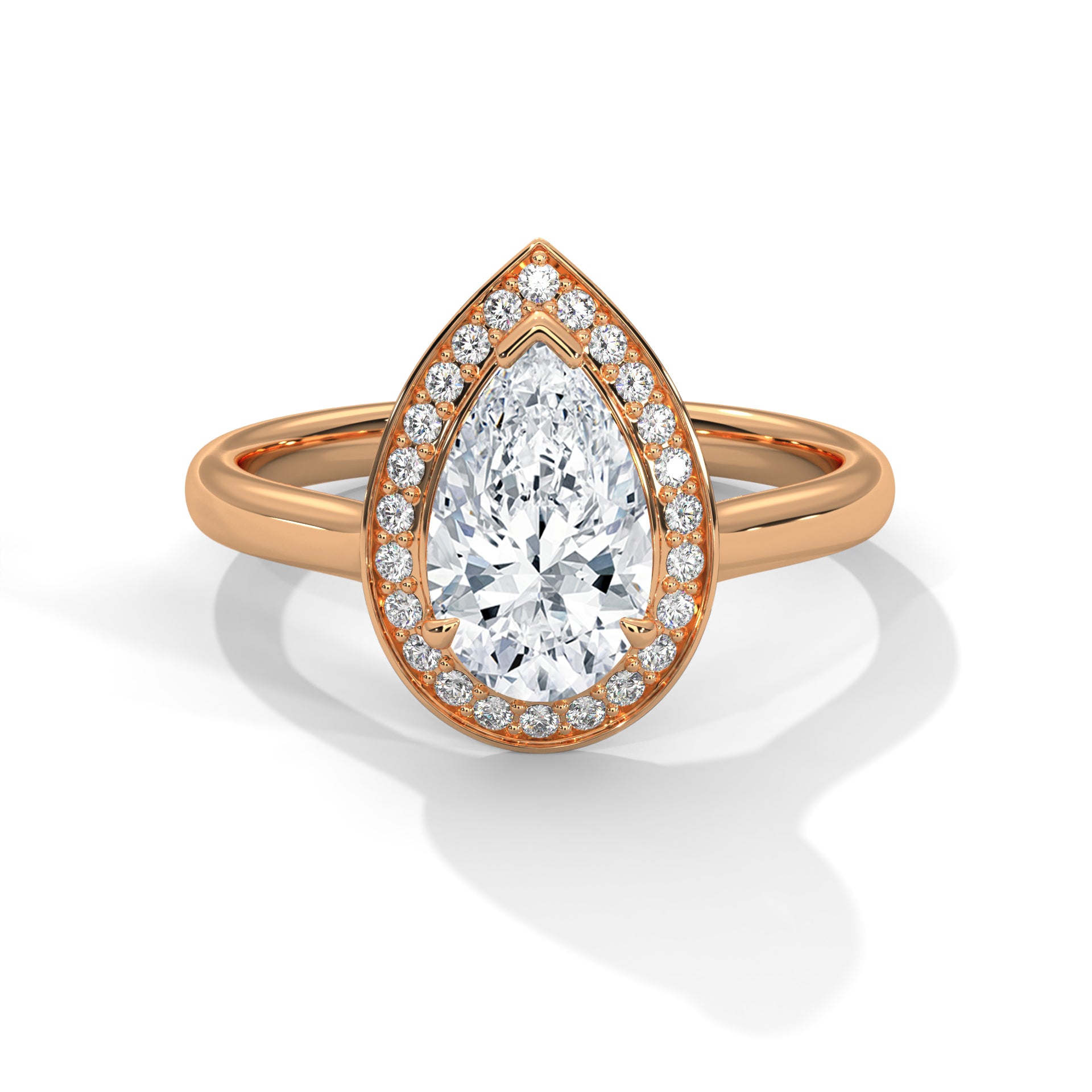 Halo 3 CTW Pear-Cut Radiance Lab Grown Diamond Ring | 3.14 CTW