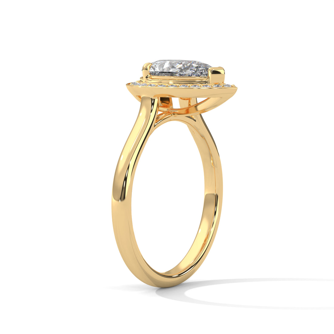 Elysian Halo 1.5 CTW Pear-Cut Lab Grown Diamond Ring | 1.64 CTW