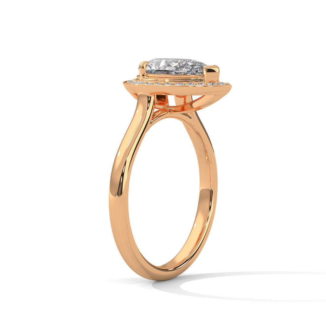 Elysian Halo 1.5 CTW Pear-Cut Lab Grown Diamond Ring | 1.64 CTW