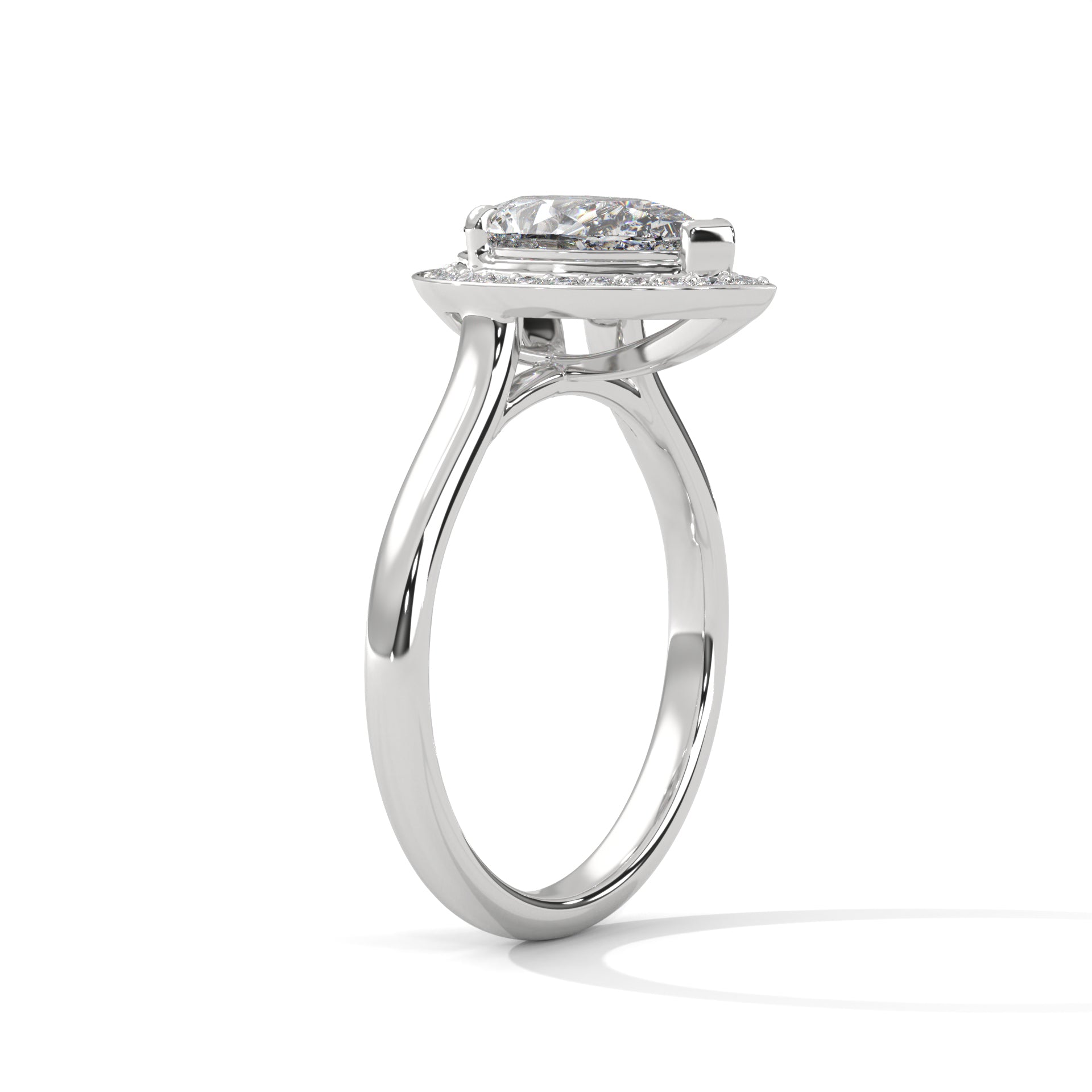 Halo 3 CTW Pear-Cut Radiance Lab Grown Diamond Ring | 3.14 CTW