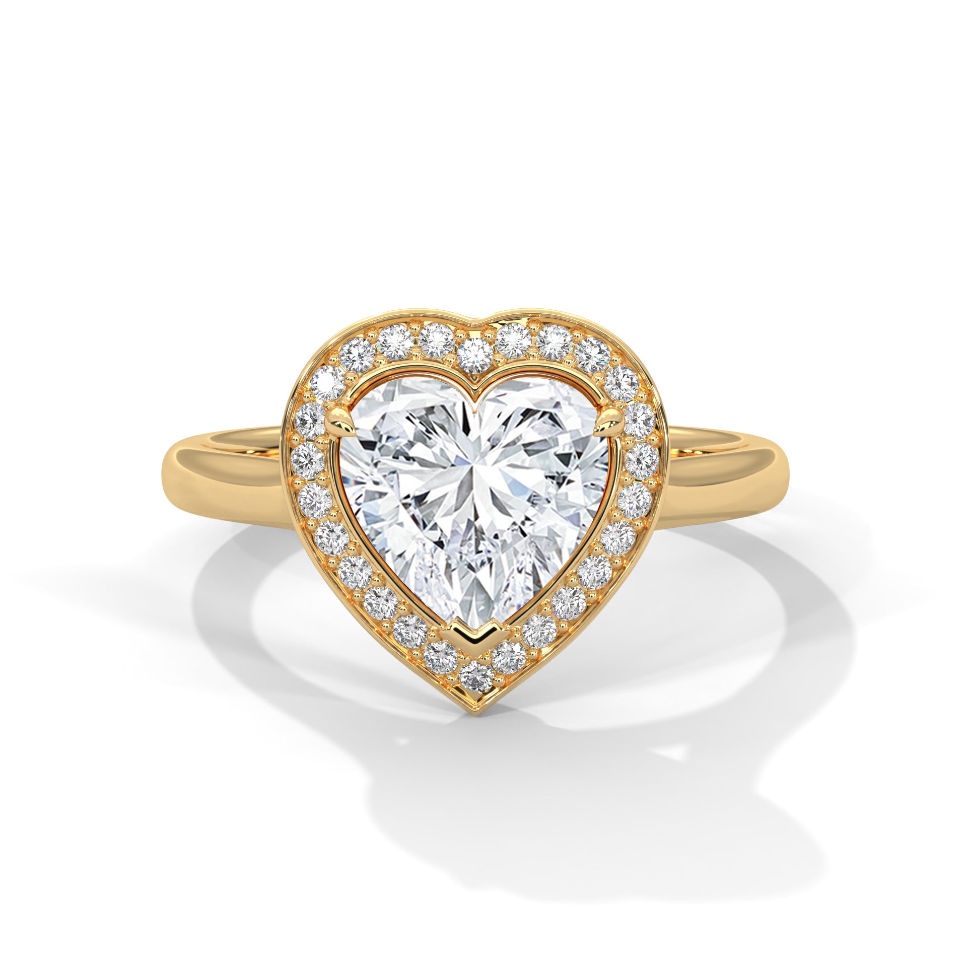 Heart-Cut Lab Grown Diamond Halo Ring | 3.16 CTW