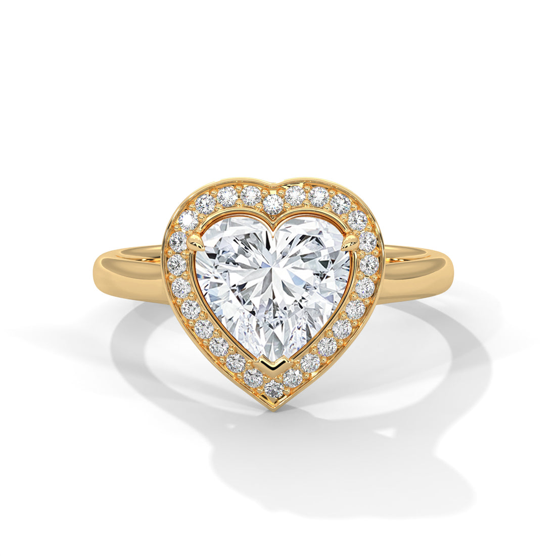 Halo-Set 1.5ctw Heart-Cut Lab Grown Diamond Engagement Ring | 1.66 CTW