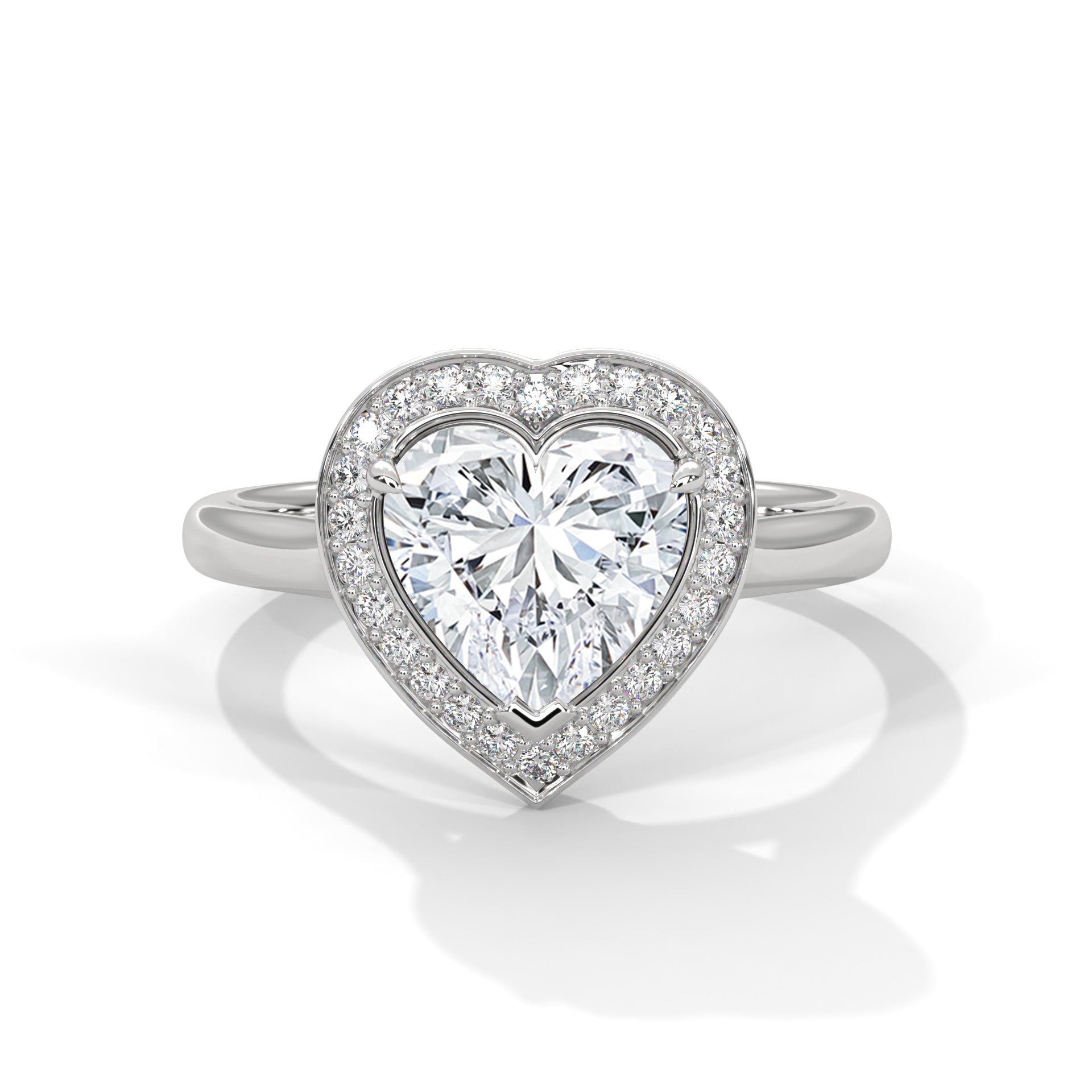 Heart-Cut Lab Grown Diamond Halo Ring | 3.16 CTW