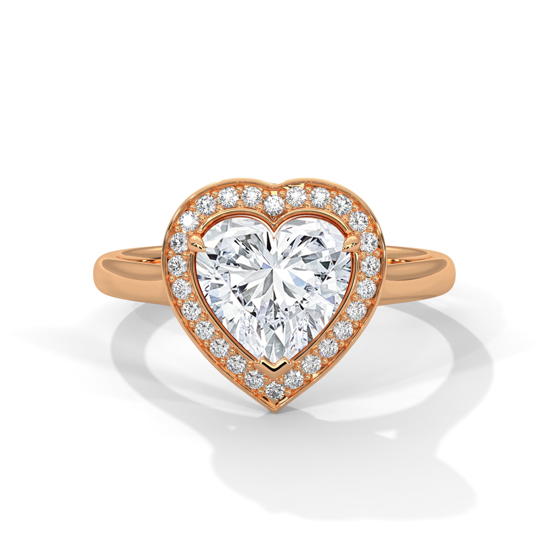 Heart-Cut Lab Grown Diamond Halo Ring | 3.16 CTW