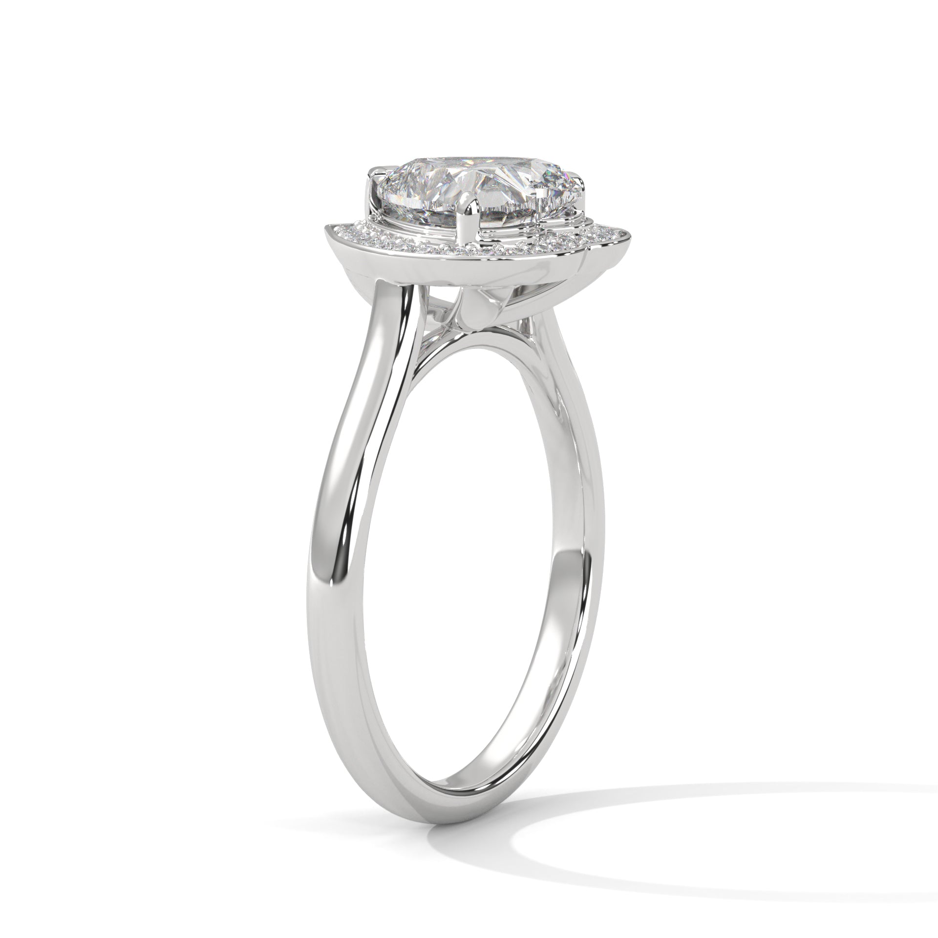 Heart-Cut Lab Grown Diamond Halo Ring | 3.16 CTW