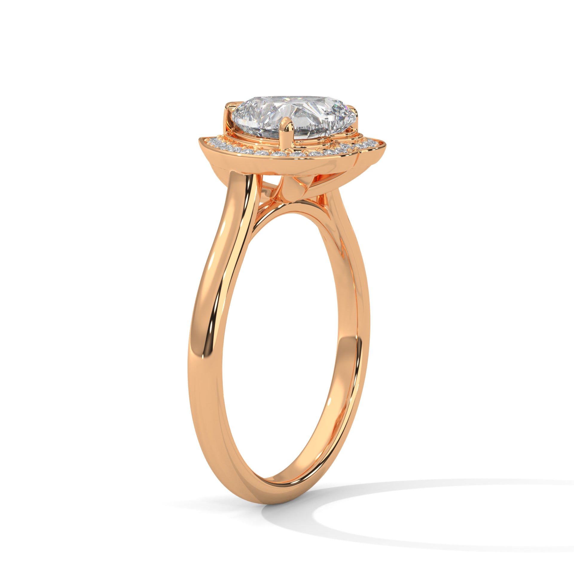 Heart-Cut Lab Grown Diamond Halo Ring | 3.16 CTW
