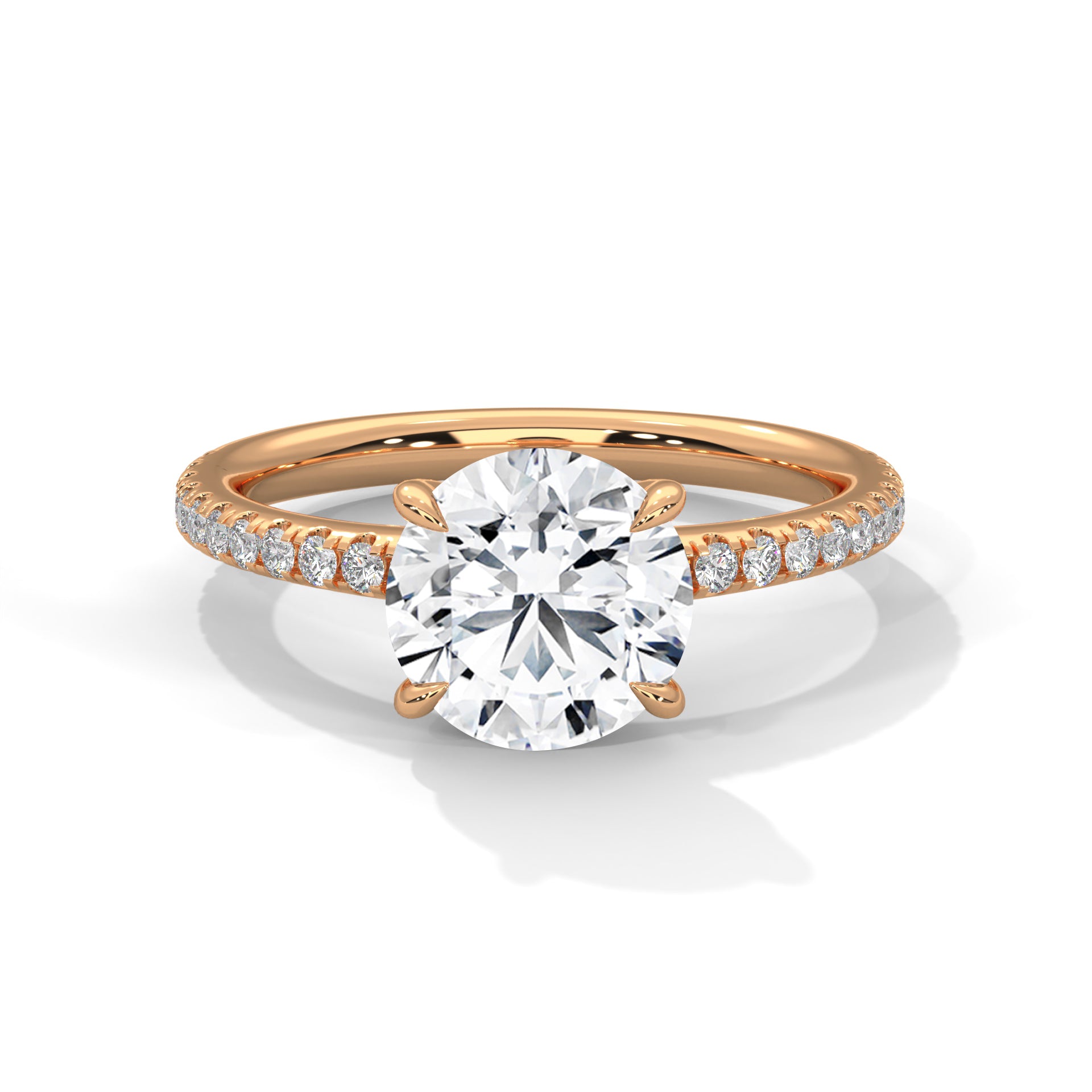1 CT Round-Cut Lab Grown Diamond Pave Ring | 1.26 CTWa