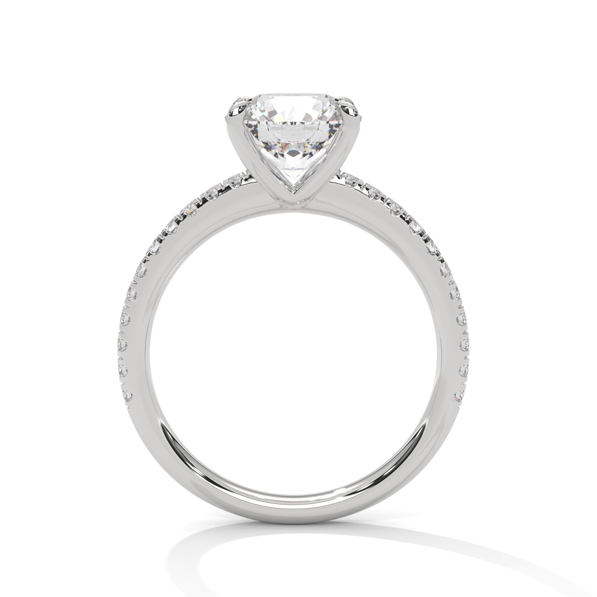 1 CT Round-Cut Lab Grown Diamond Pave Ring | 1.26 CTWa