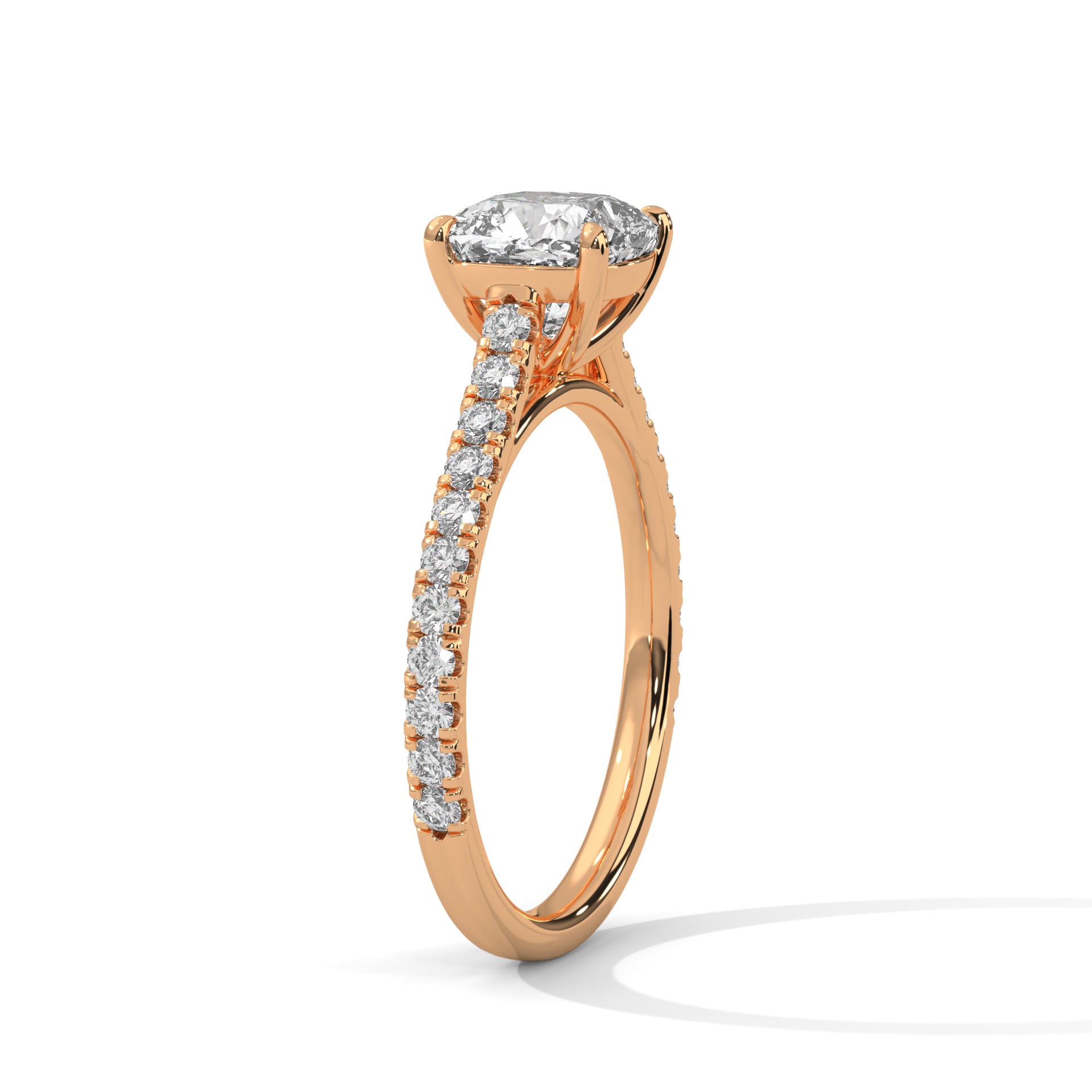 Brilliant Grace 1.5 CT Cushion-Cut Lab Grown Diamond Pave Ring | 1.90 CTW