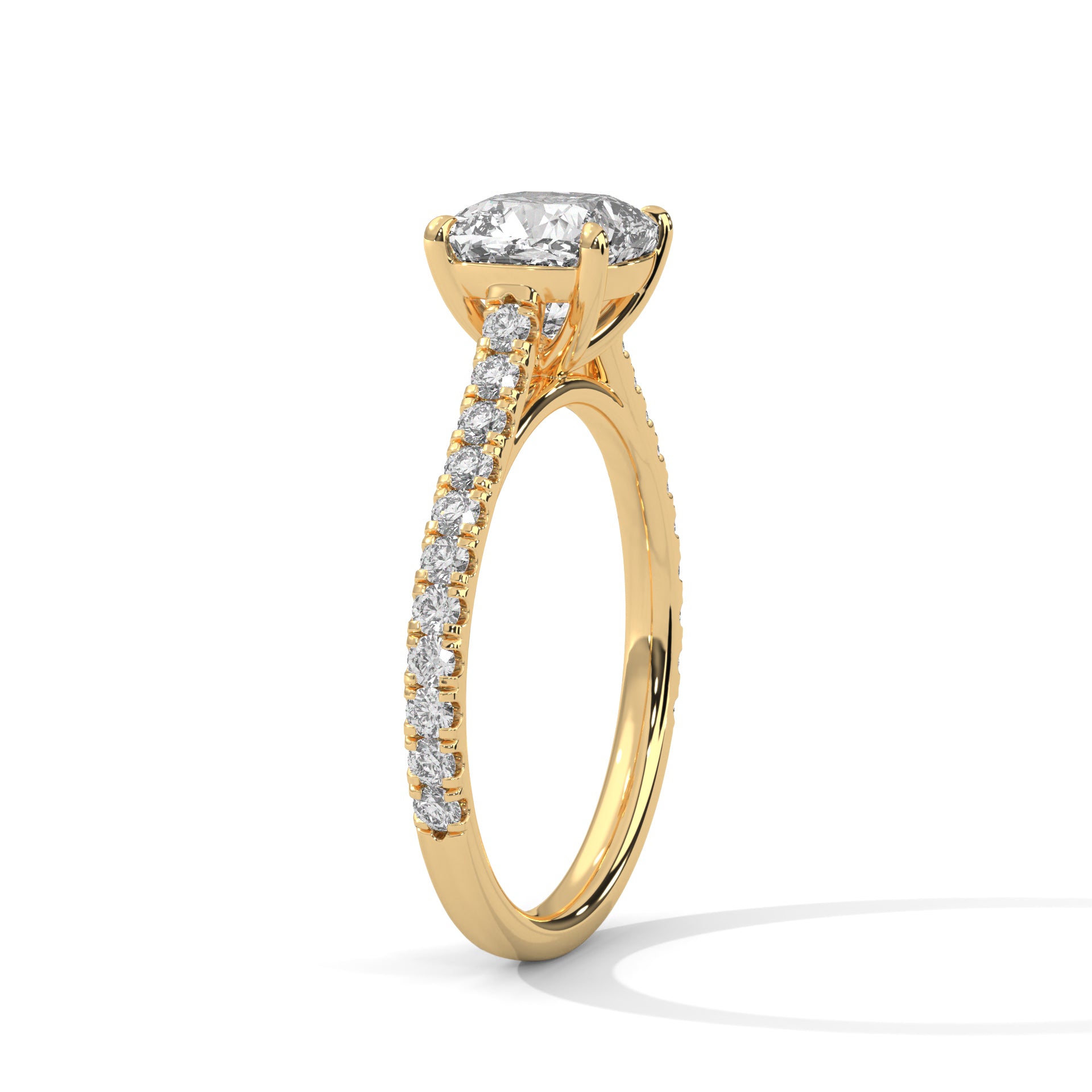 Brilliant Grace 1.5 CT Cushion-Cut Lab Grown Diamond Pave Ring | 1.90 CTW
