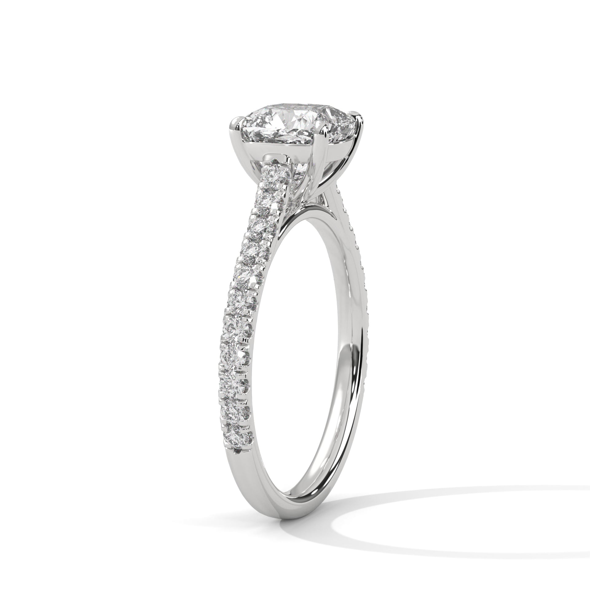 Brilliant Grace 1.5 CT Cushion-Cut Lab Grown Diamond Pave Ring | 1.90 CTW