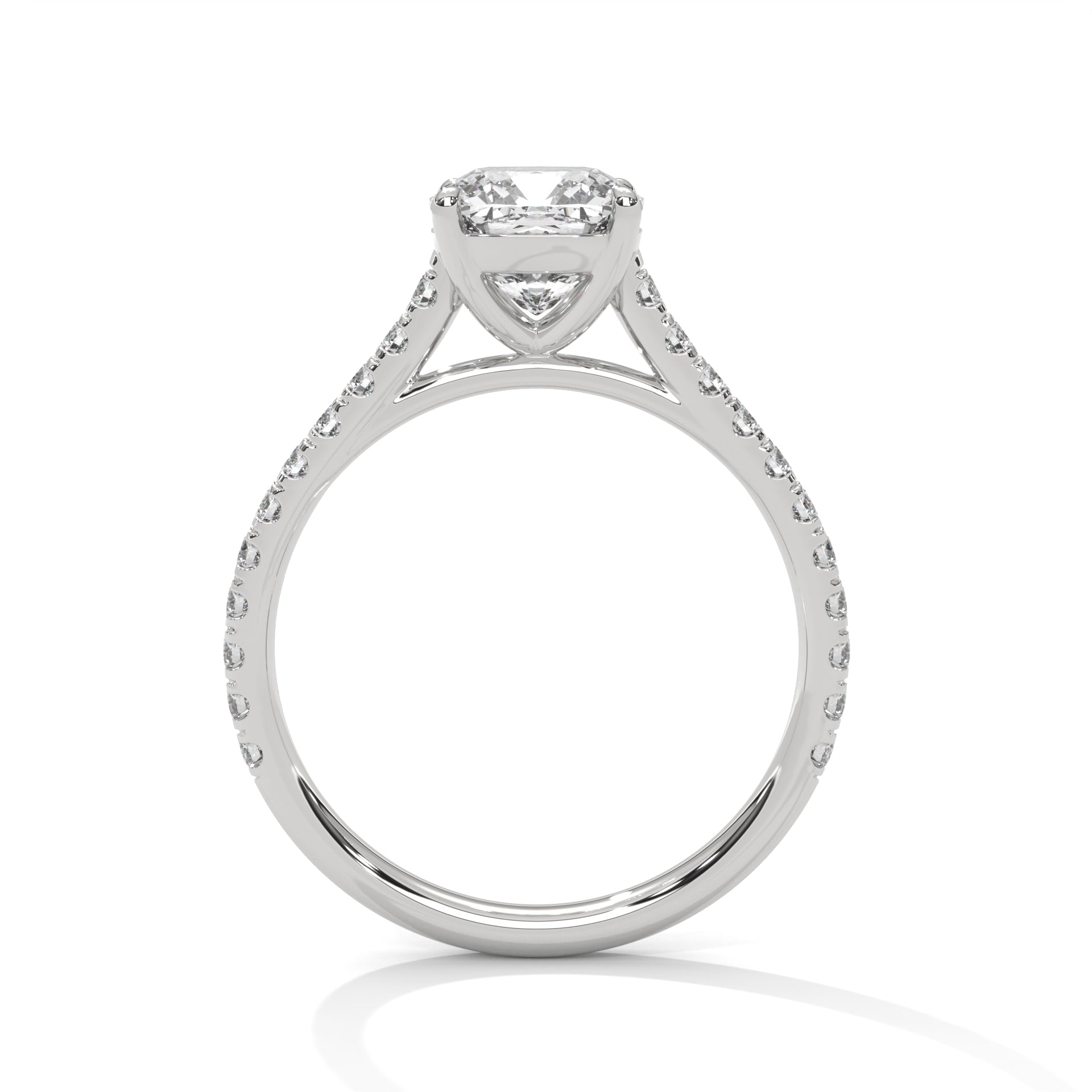 Brilliant Grace 1.5 CT Cushion-Cut Lab Grown Diamond Pave Ring | 1.90 CTW